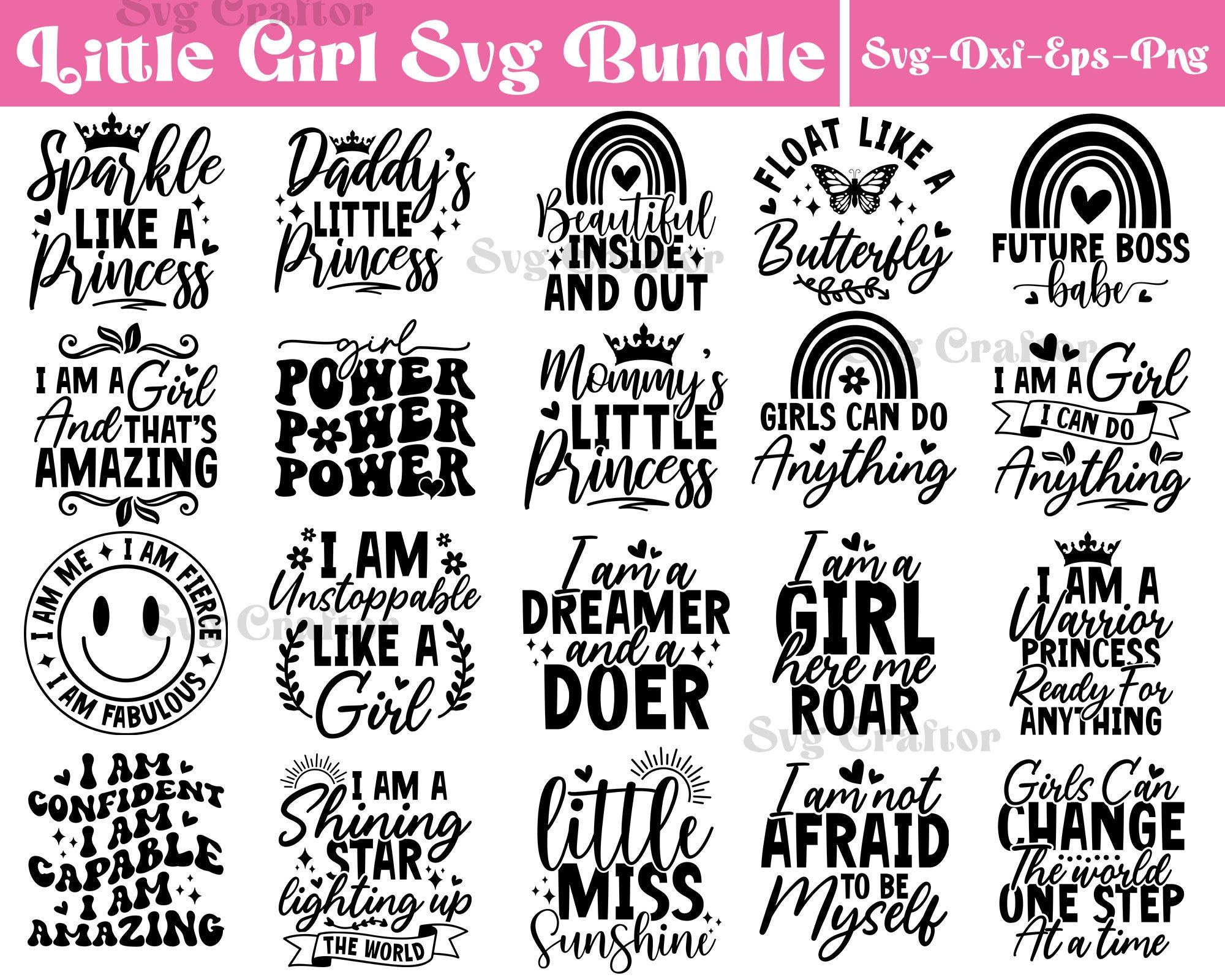 Little Girl Svg Bundle, Little Girl Svg, Little Girl Quotes, Little Girl Sayings, Cut Files for Cricut, Little Girl Silhouette, Princess Svg