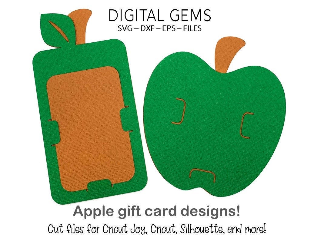 Gift card holder SVG | Apple, Teacher appreciation design. Digital download. Works with Cricut Joy / Explore / Maker and more!