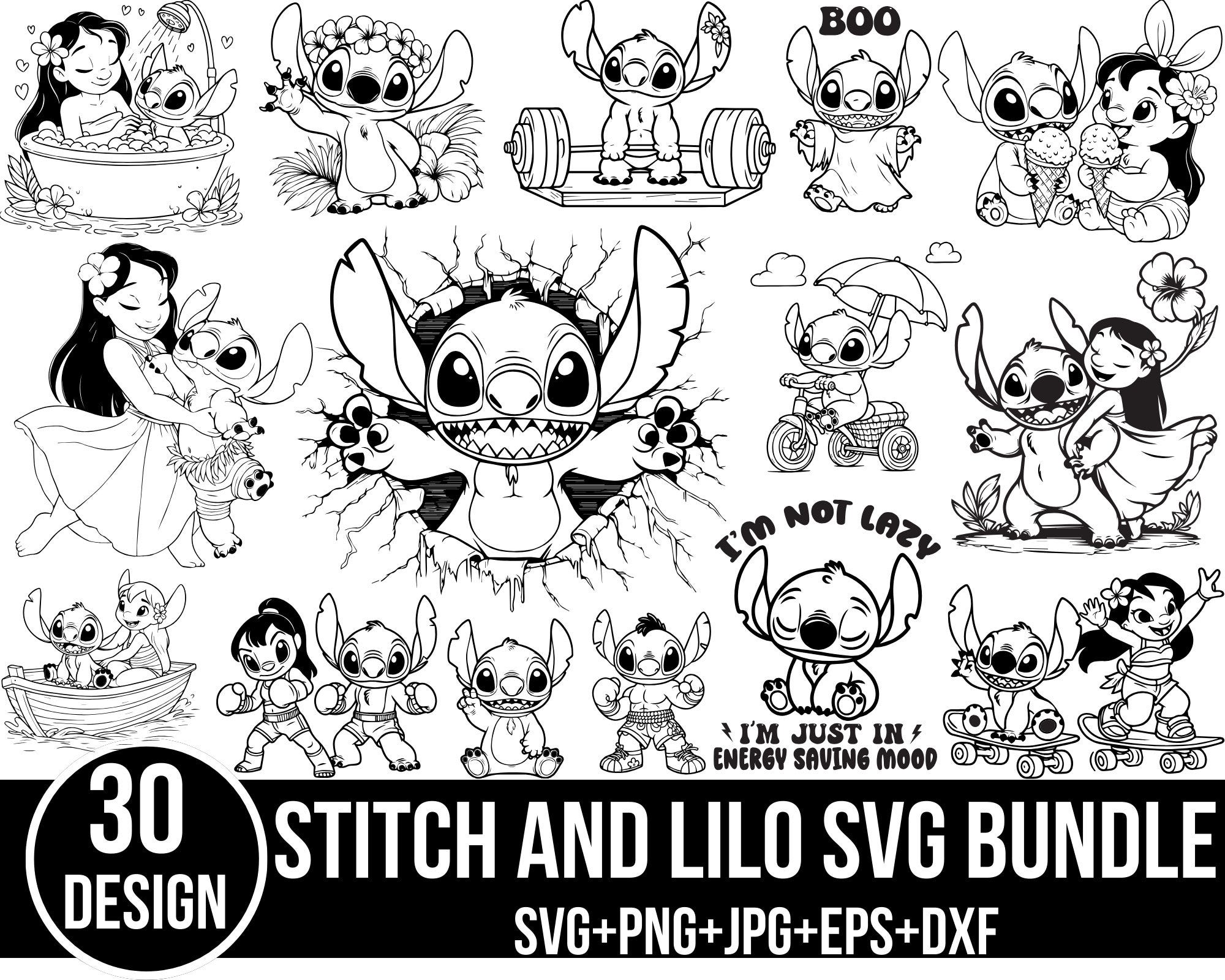 Stitch and  Lilo SVG Bundle, Stitch svg, Angel svg, Stitch Couple svg, Stitch and lilo Clipart,File Cricut, Digital Vector, Instant Download