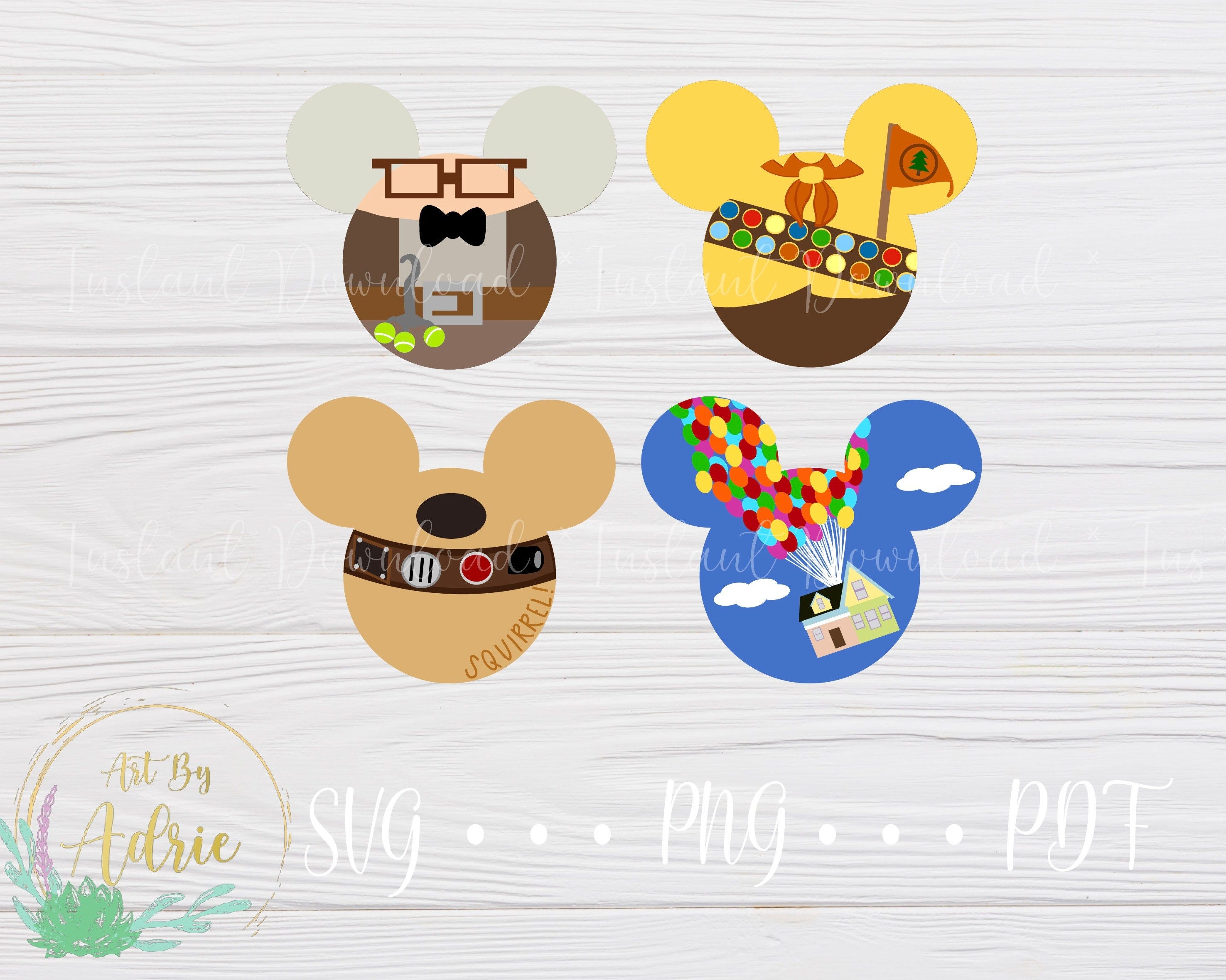 Mouse Shaped SVG Set |  Balloon House Set | Digital Download Files | Custom | For Cricut, Silhouette | Character Ear Art | Dog Scout House