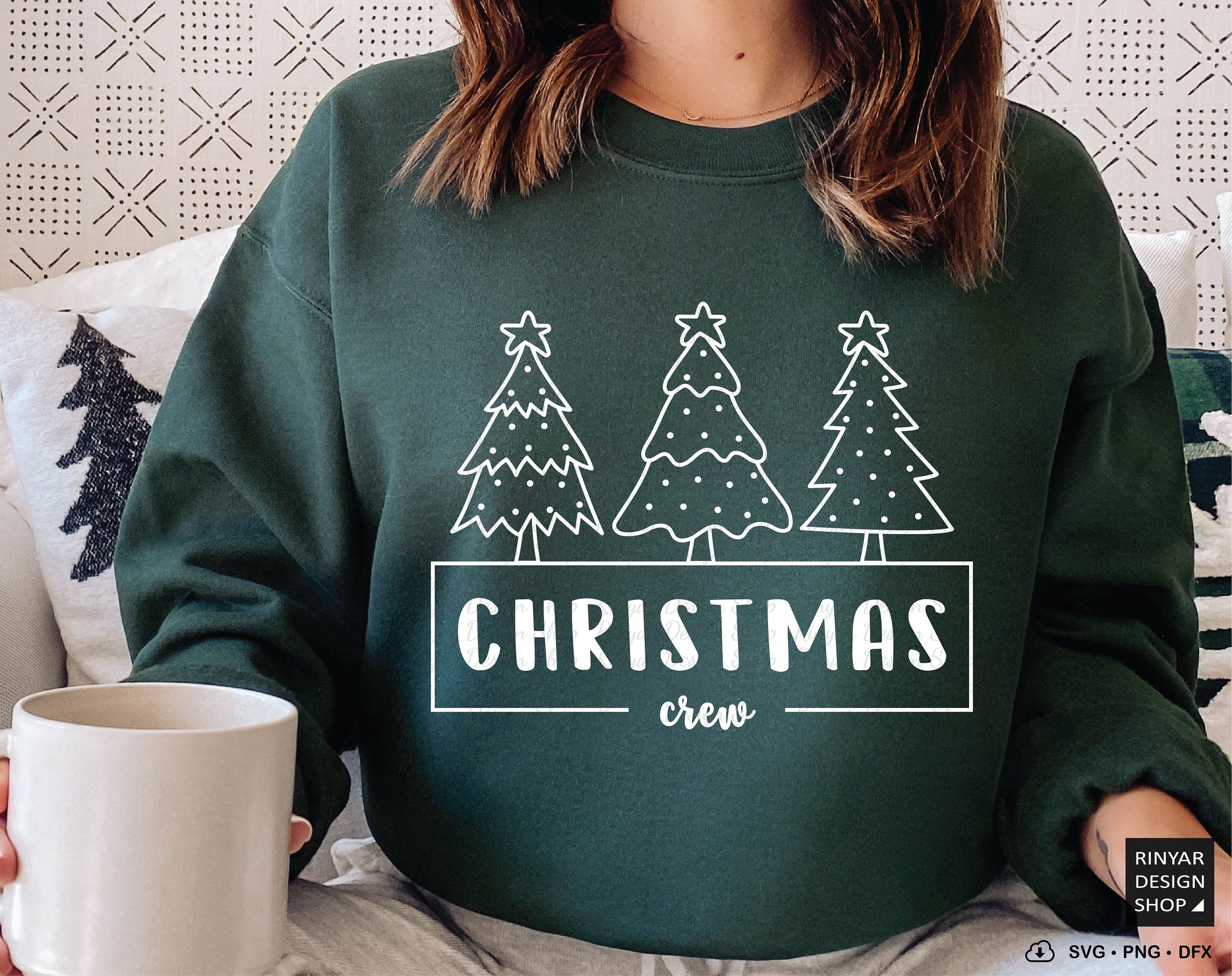 Christmas Crew Svg, Christmas Shirt Design, Christmas Tree svg, Christmas gift idea, Xmas Vibes svg, Png Dxf, Svg File for Cricut