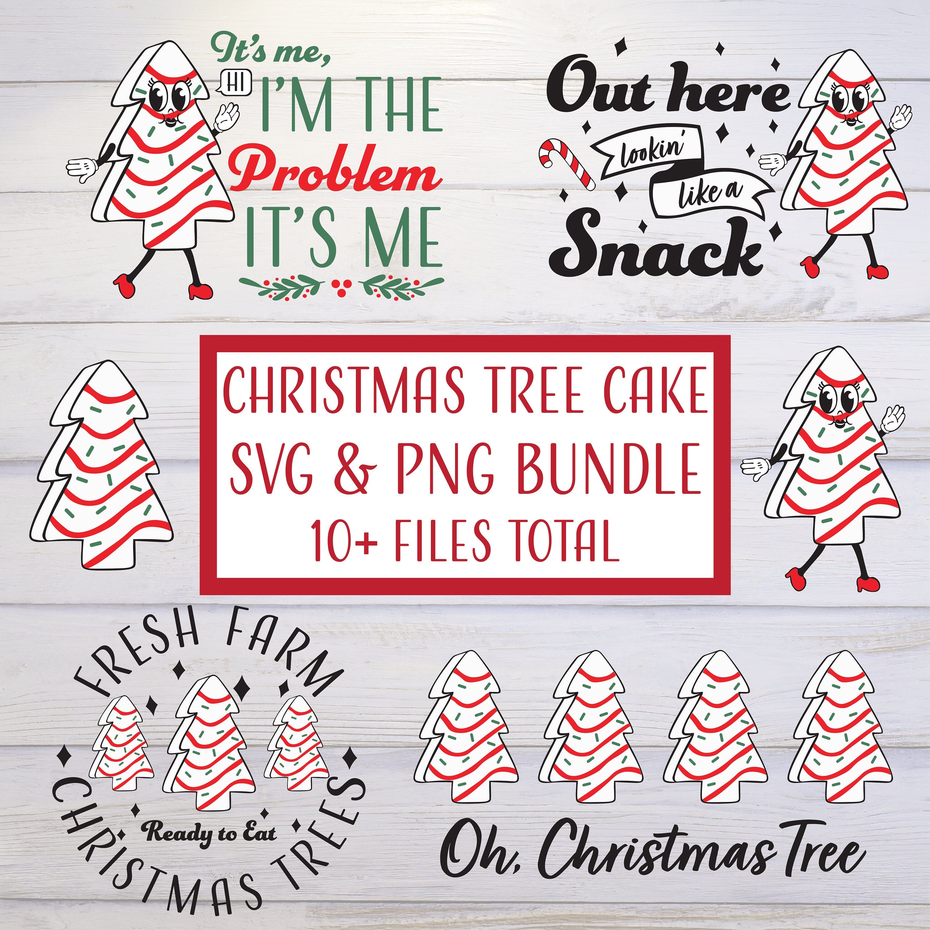 Christmas Tree Cake SVG & PNG Bundle Pack