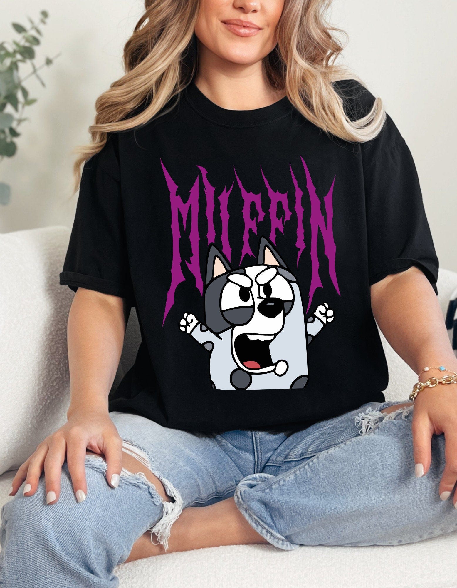 Muffin Unisex T-Shirt, Metal T-shirt, Comfort Colors Brand, Gildan Brand, Kids T-Shirt, Bluey design shirt, Muffin, Youth, Toddler, Tees