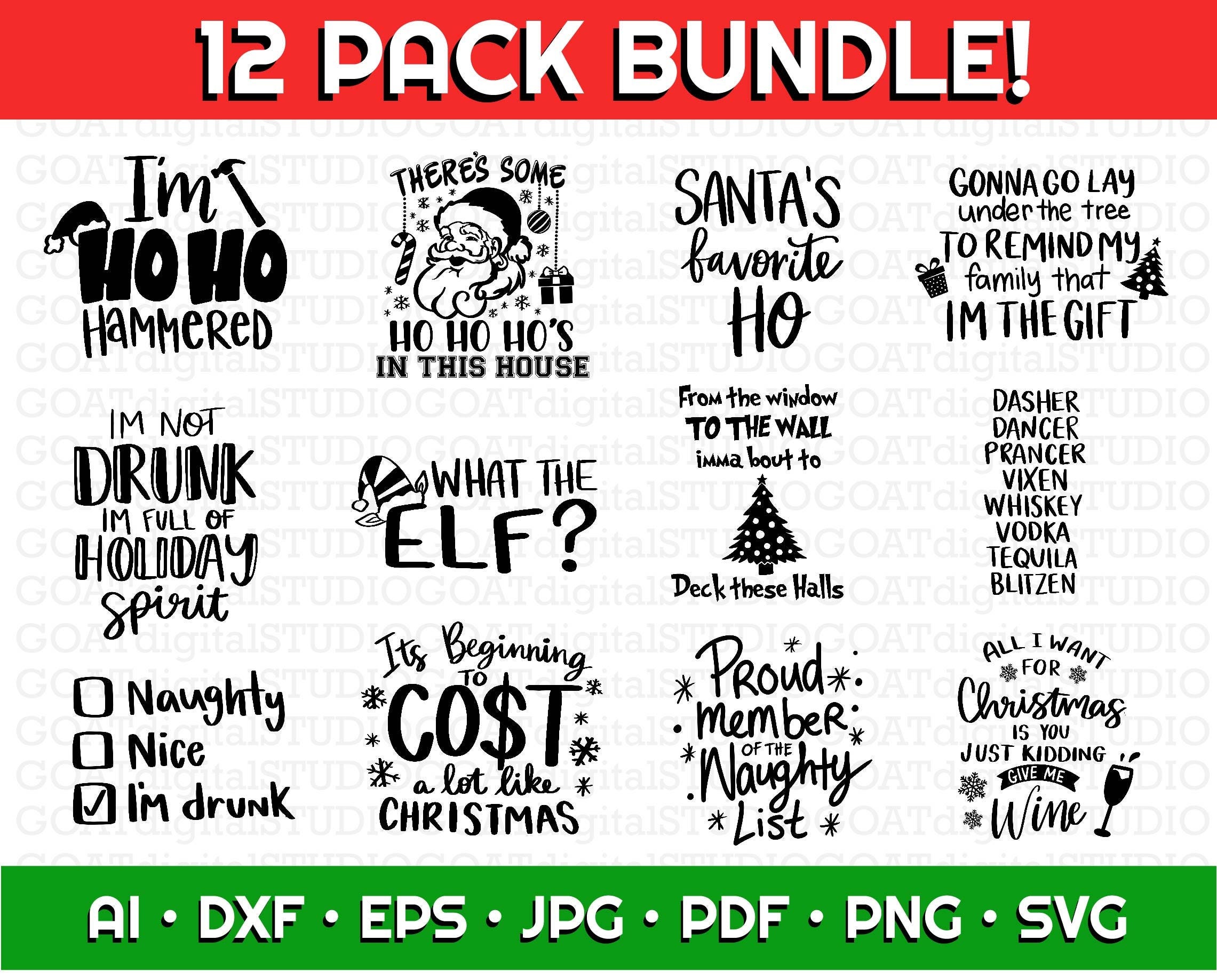 Funny Christmas SVG Bundle, Naughty Svg, Adult Christmas SVG, Winter svg, Santa SVG, Holiday, Funny Christmas Shirt, Cut File Cricut