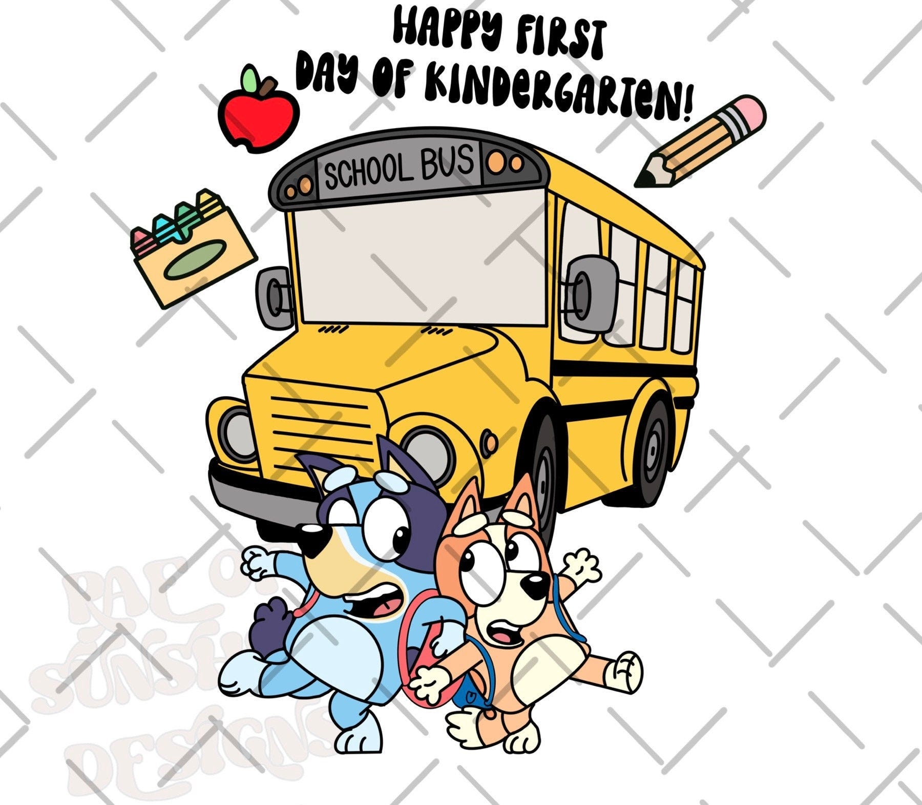 Bluey and Bingo Back To School , happy first day of kindergarten, transparent, png, sublimation logo, clipart, Digital Download