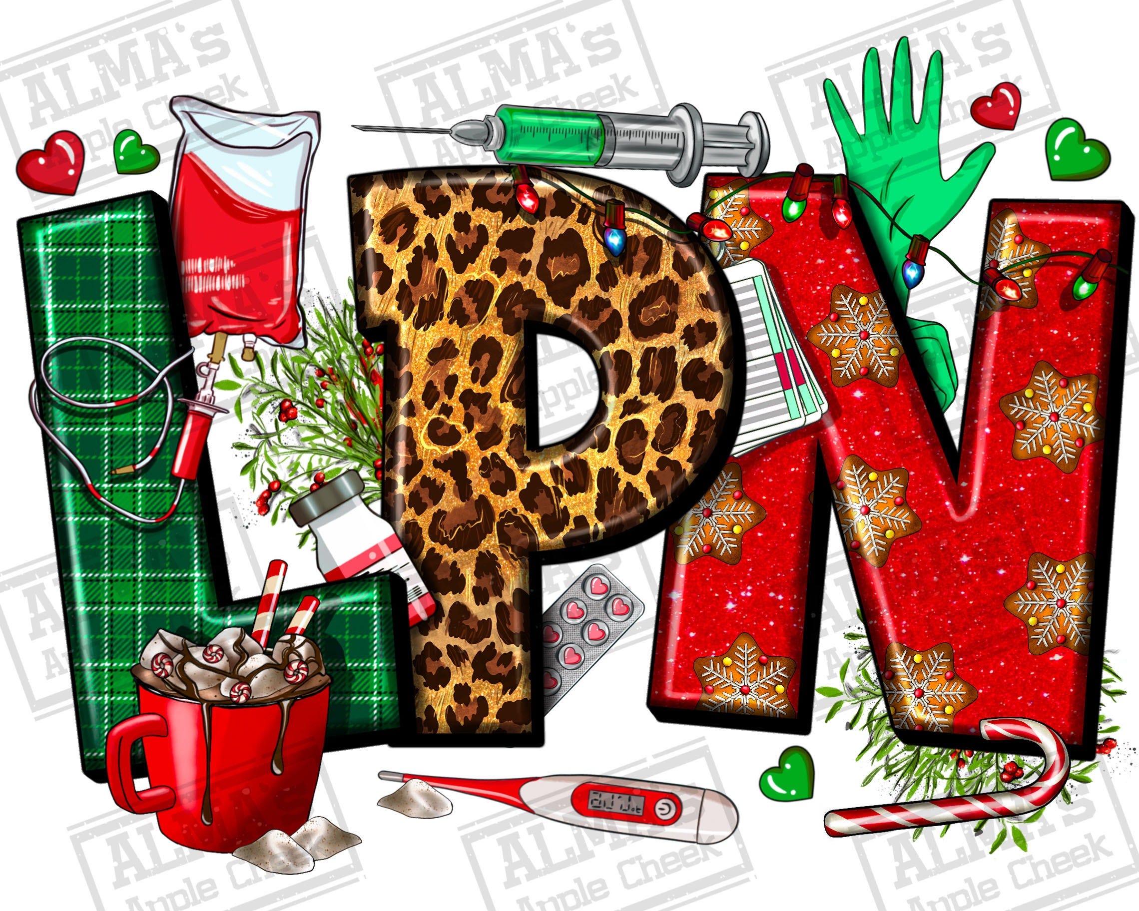 LPN Licensed Practical Nurse Christmas png sublimation design download, Merry Christmas png, Christmas LPN png, sublimate designs download