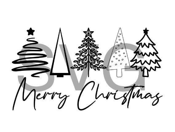 Merry Christmas Tree SVG. Christmas shirt SVG. Merry and Bright SVG. Tier Tray Decor. Modern Christmas Svg. Simple Christmas Svg.