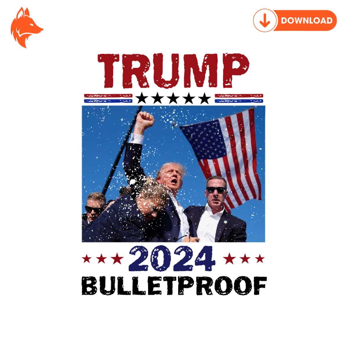 Free Patriotic Trump 2024 Bulletproof PNG