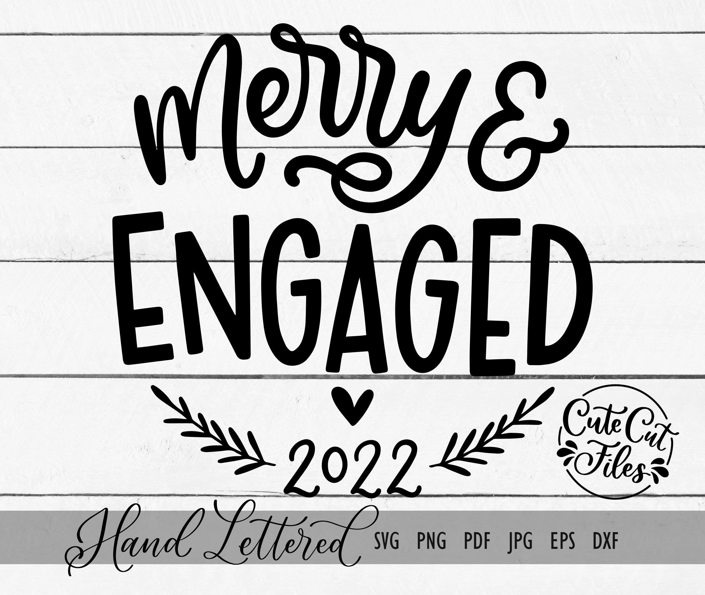 Merry and Engaged 2022 SVG PNG | Engagement Ornament svg | Engaged Christmas svg | Soon to Be Mr and Mrs Ornament svg