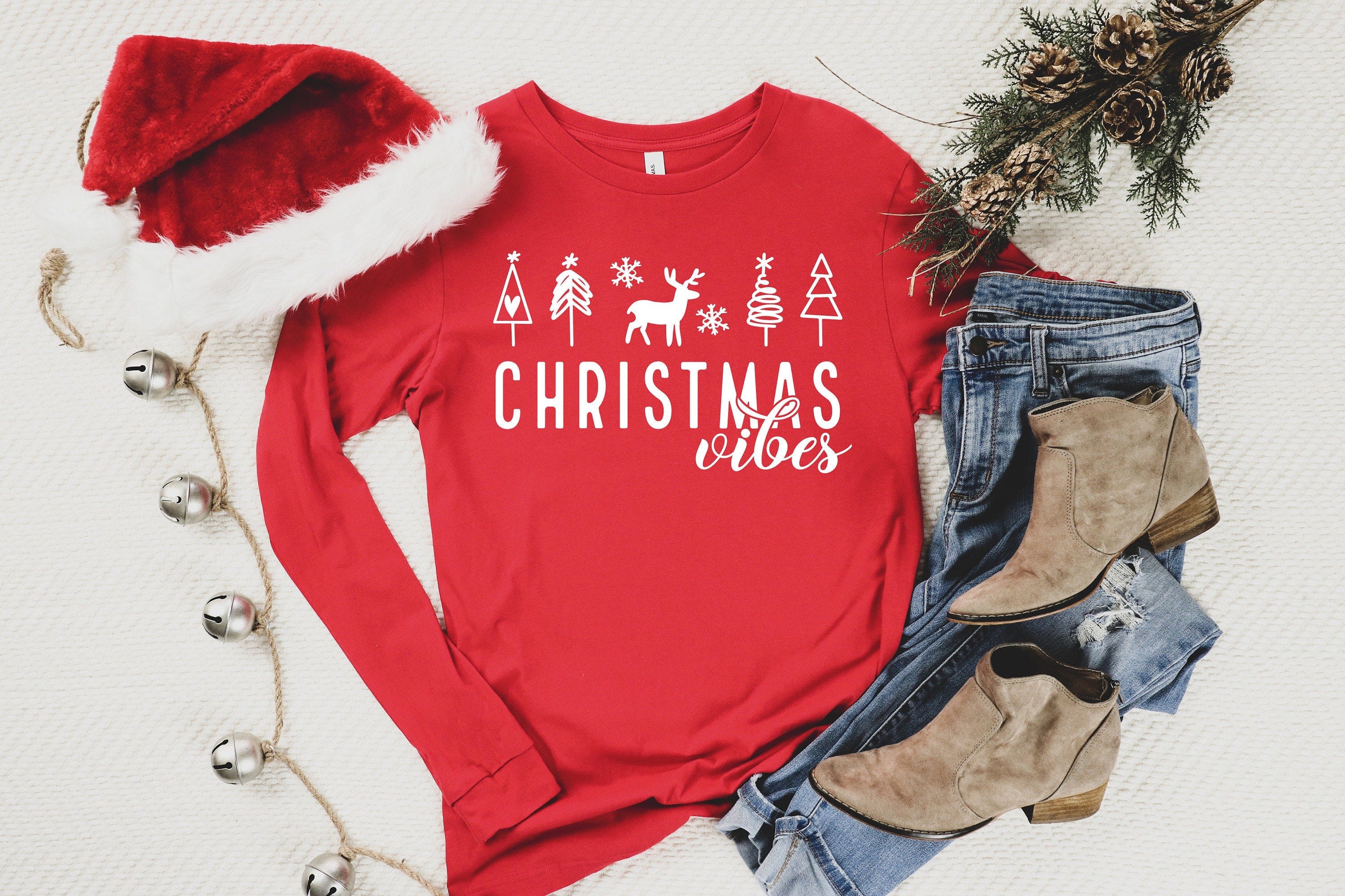 Christmas Vibes Sweatshirt for women,Christmas Sweatshirt,Holiday Sweatshirt,Christmas gift,Christmas Vibes Trees Shirt,Christmas Vibes Tee,