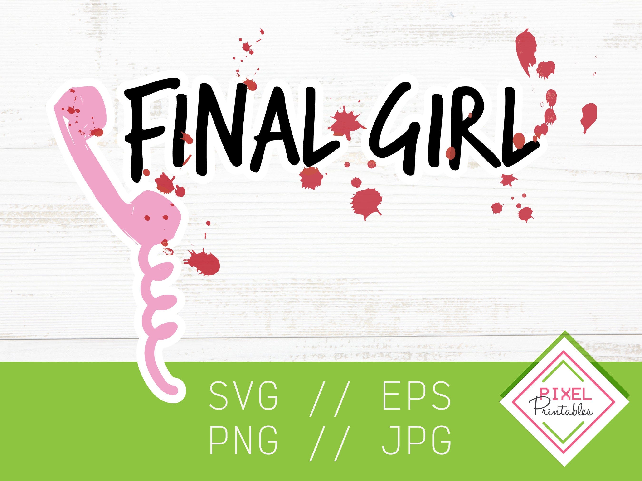 Final Girl Phone Horror Movie Clip Art Graphic File