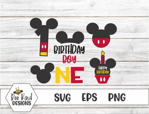 Mickey Mouse First Birthday SVG Bundle