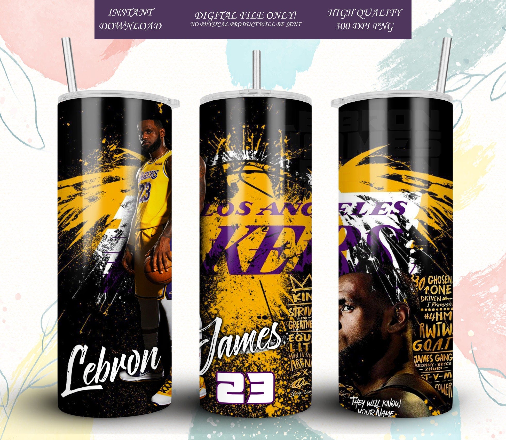 20 oz Basketball Legends Skinny Tumbler | Tumbler Sublimation Designs, Full Tumbler Wrap, Digital Downloads| Png Download