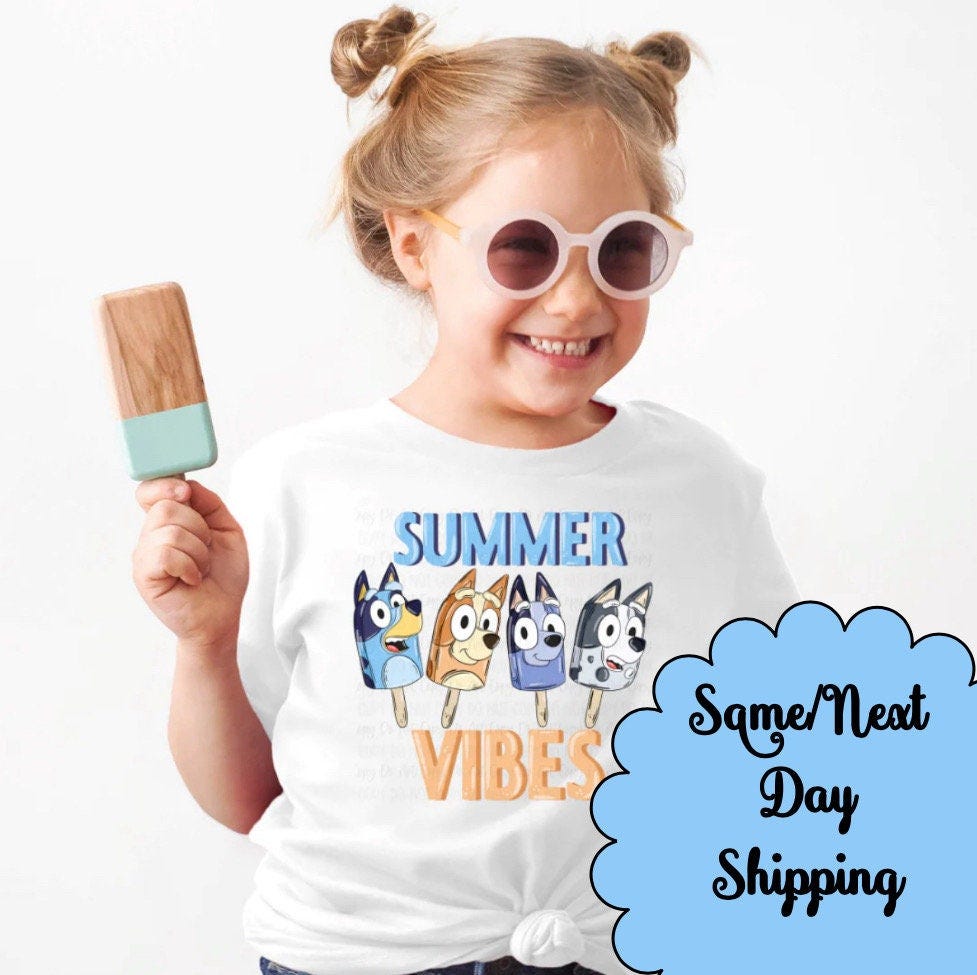 Bluey Friends Shirt, Bluey Summer Time Shirt, Bluey Character Shirts, Bluey Heeler Family Shirt, Bluey Toddler Gift, Muffin, Popcile, Summer