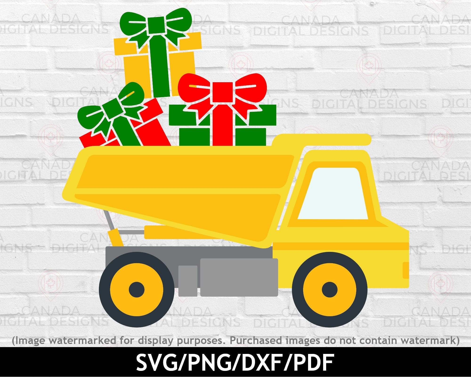 Christmas dump truck svg, Dump truck with gifts cut file, Boy