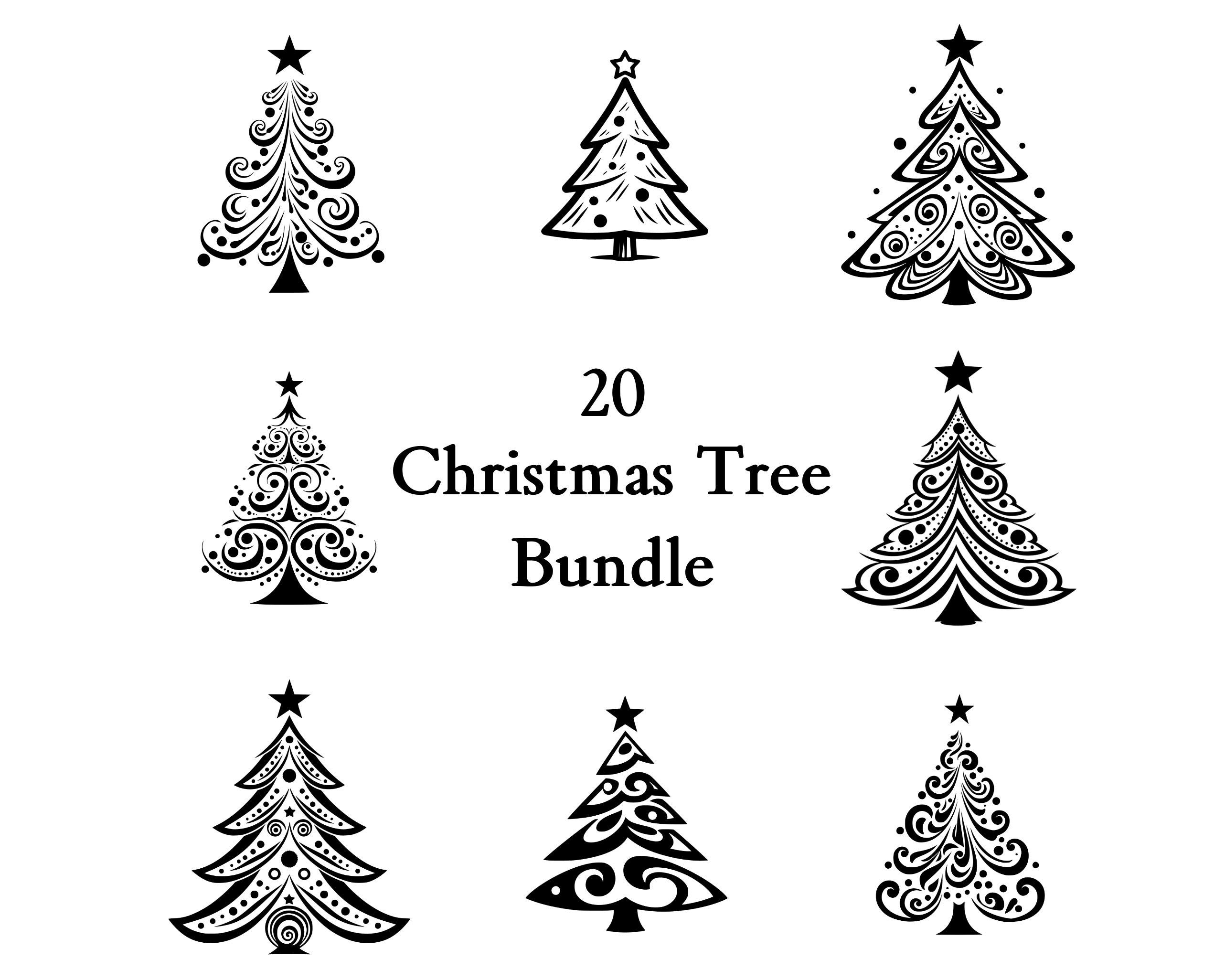 Christmas Tree Svg Bundle , Christmas Tree Svg , Cut Files for Cricut And Laser Engraving , 20 Svg, Png, Dxf Files Combined in One Bundle