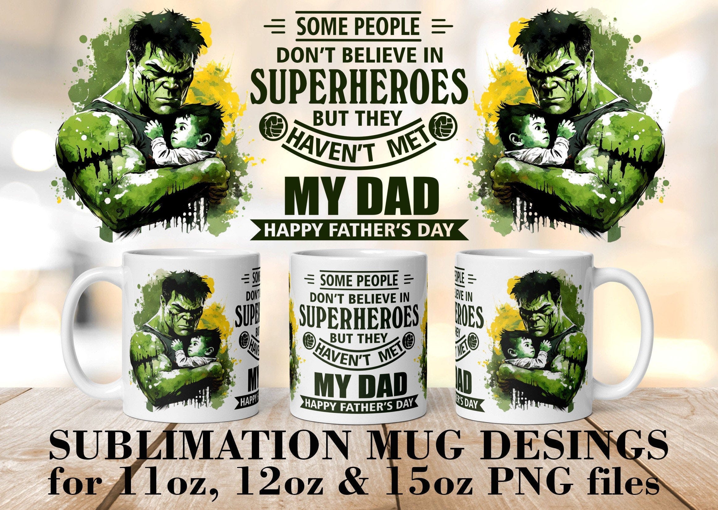 Happy Fathers day mug wrap PNG Some people don