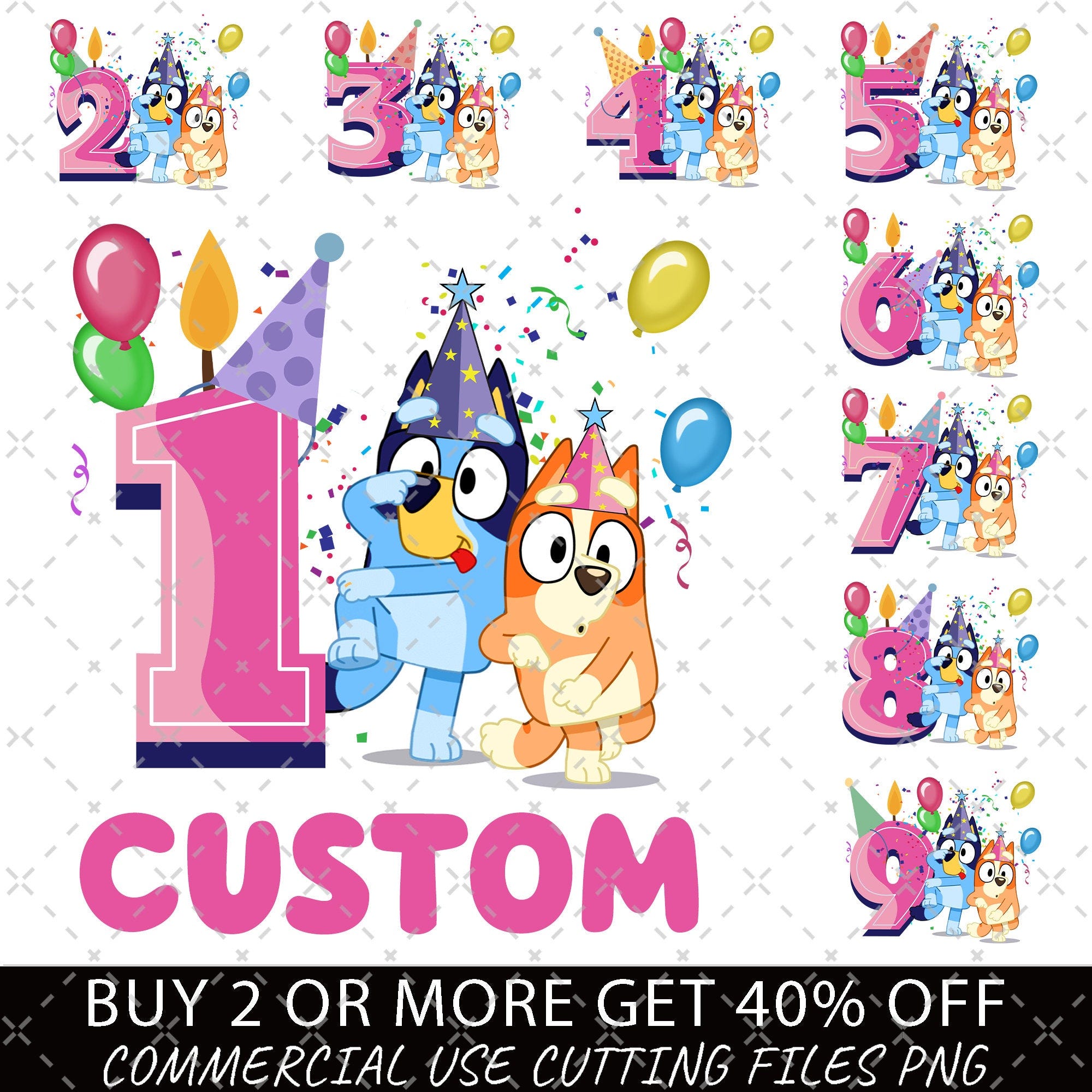 Custom Bluey Birthday Png, My Birthday Png, Birthday Party, Birthday Gifts, Happy Birthday Png, Birthday Family Matching Png, Bluey Number