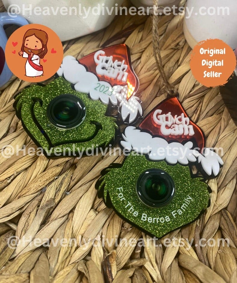 grinch cam magnet and ornament laser file glowforge file is also sold individually on separate listing grinch cam magnet and ornament