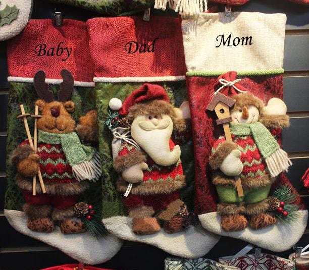 Personalized 3D christmas stocking holidays Decoration stockings christmas ornaments present/gift collection bag