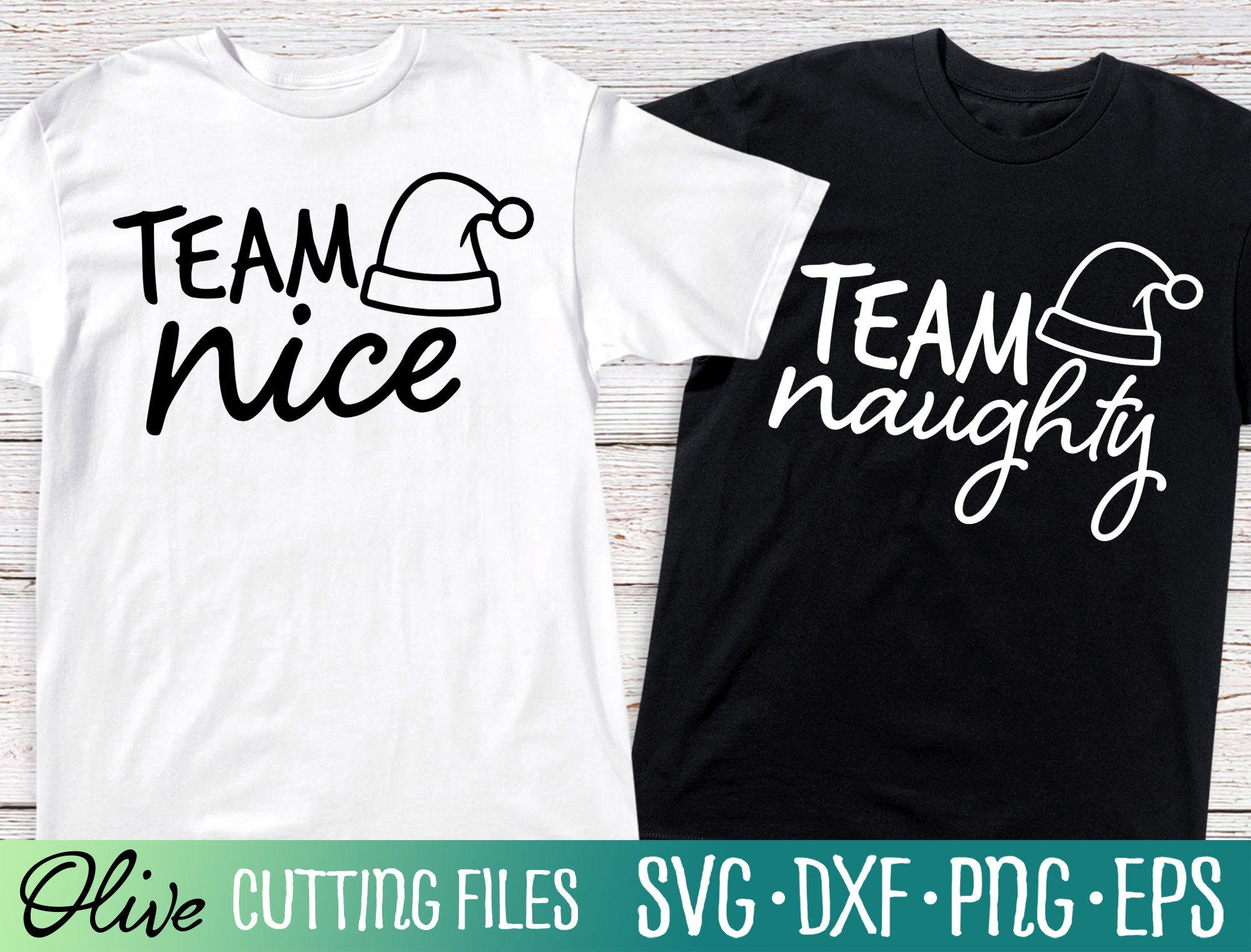 Team Naughty and Nice SVG, Funny Christmas SVG, Twins SVG, Siblings Svg, Holiday svg, Winter, Cameo Cricut, Cut File, Silhouette Svg, Cricut