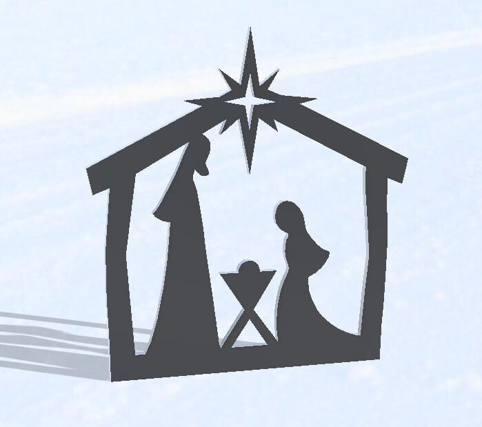 Christmas Nativity DXF files - 3 Variations - Standing, Hanging, and Tree ornament