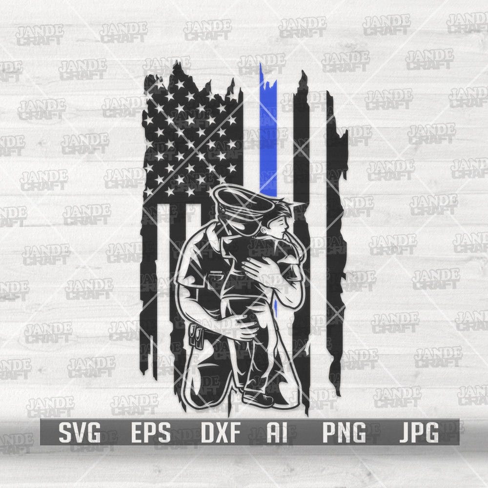 US Police Dad and Son svg | Policeman Clipart | Dad and Son Shirt png | DadLife KidLife Cutfile | Father