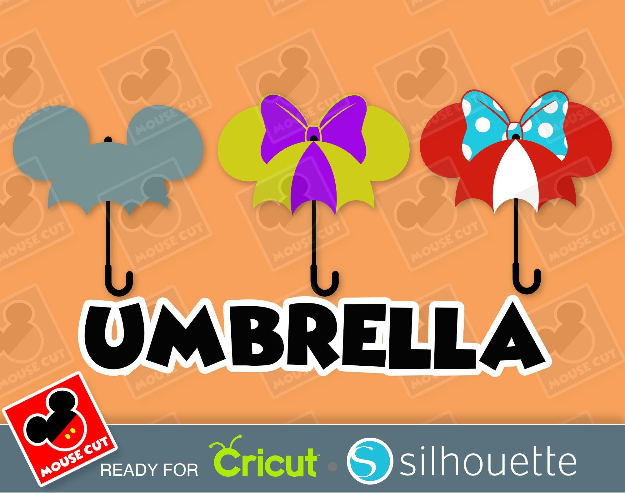 Mouse Ears Umbrella SVG cut files - Rain svg - mousecut svg