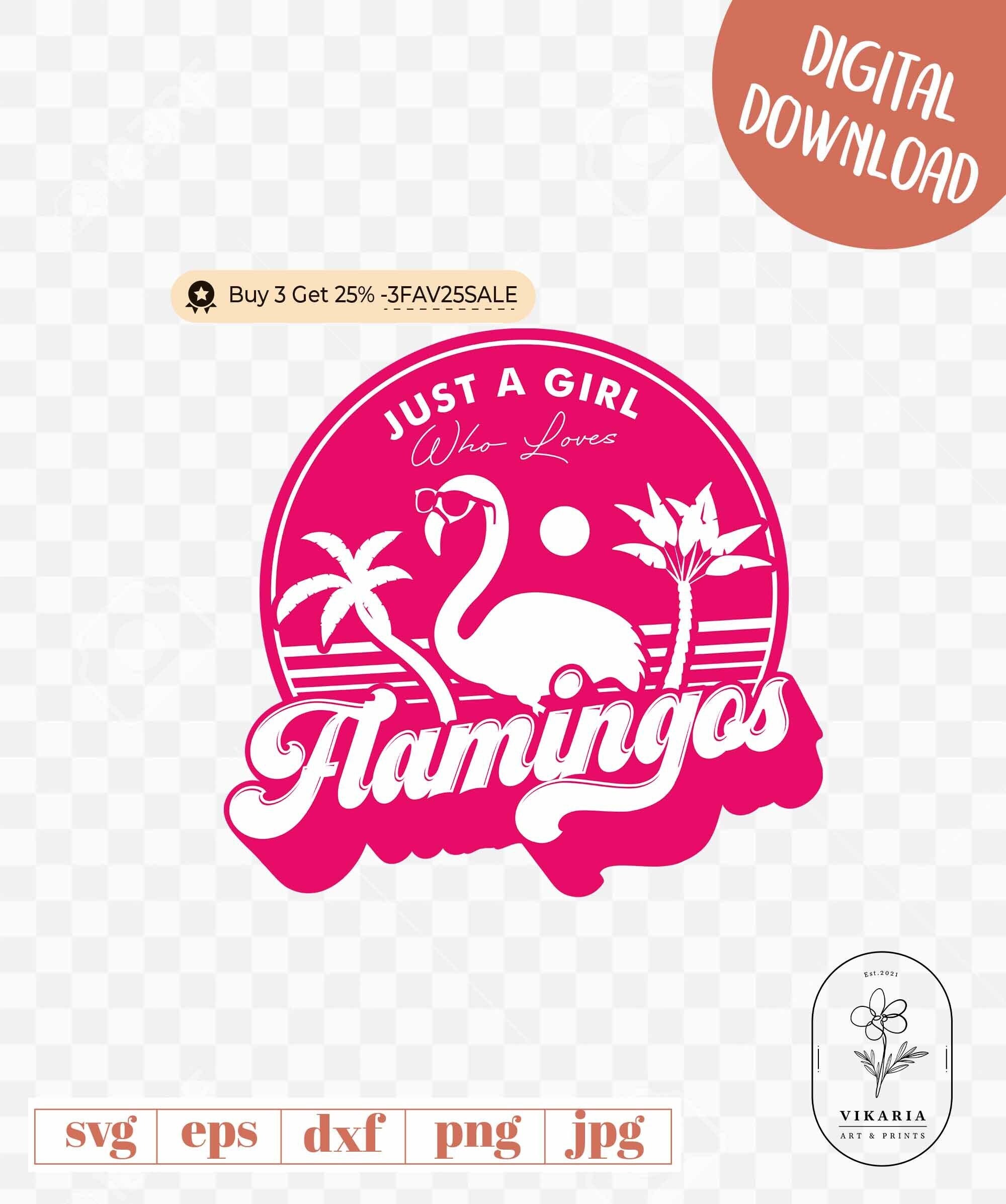 Just a girl who loves flamingos svg, Summer flamingo shirt svg, Summer Beach shirt design, flamingo svg files for cricut, flamingo cut files