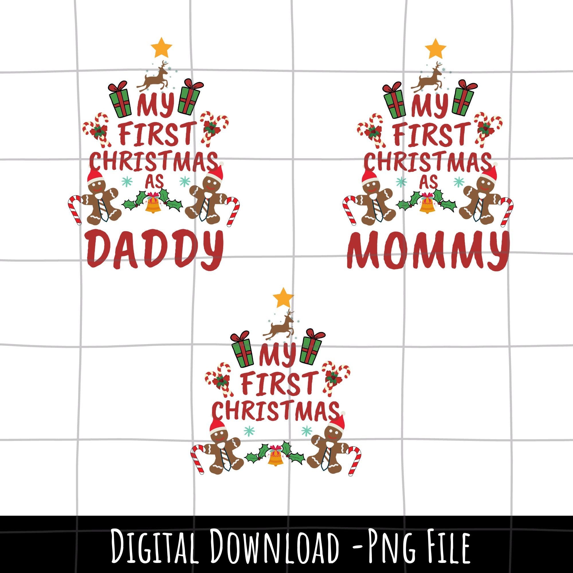 My First Christmas png, First Christmas As Mommy, First Christmas As Daddy png, 1st Christmas Family Bundle png, first christmas family png