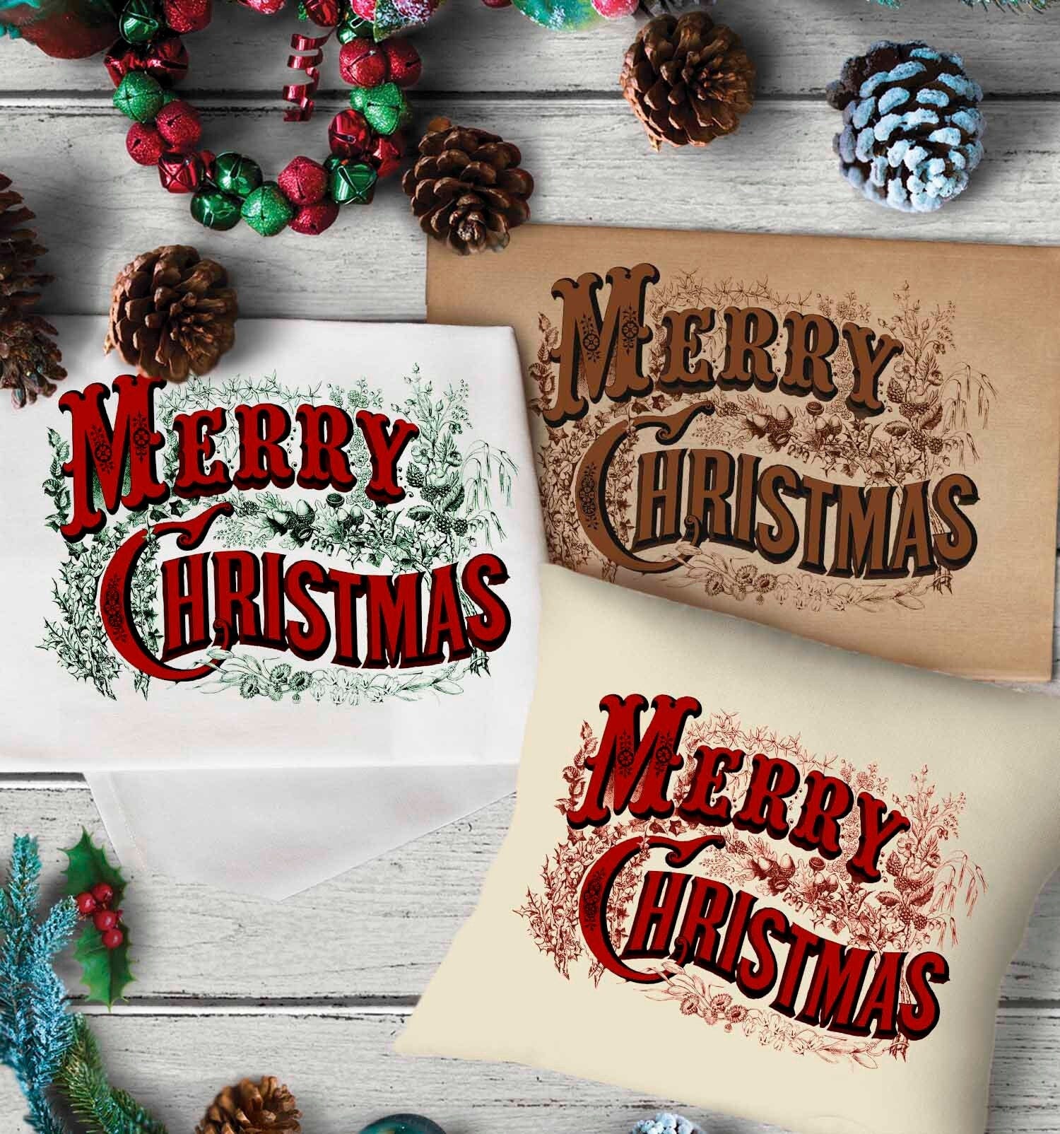 Vintage Merry Christmas Sign PNG for sublimation, Victorian Print, digital printable. Rustic Country Christmas Banner wall art, Farmhouse