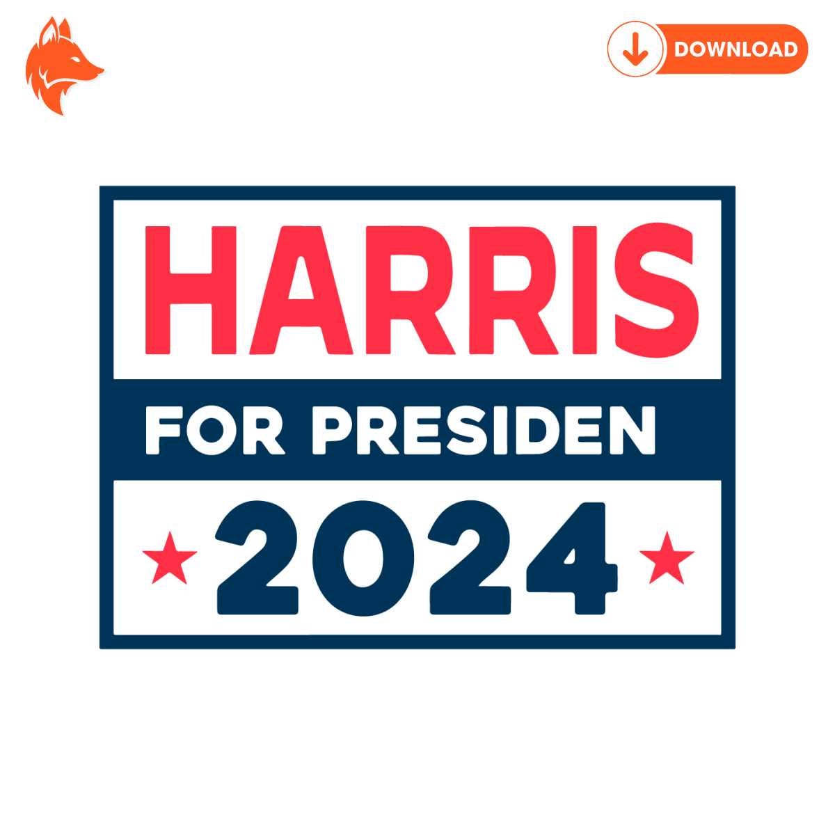 Free Harris For President 2024 Election SVG