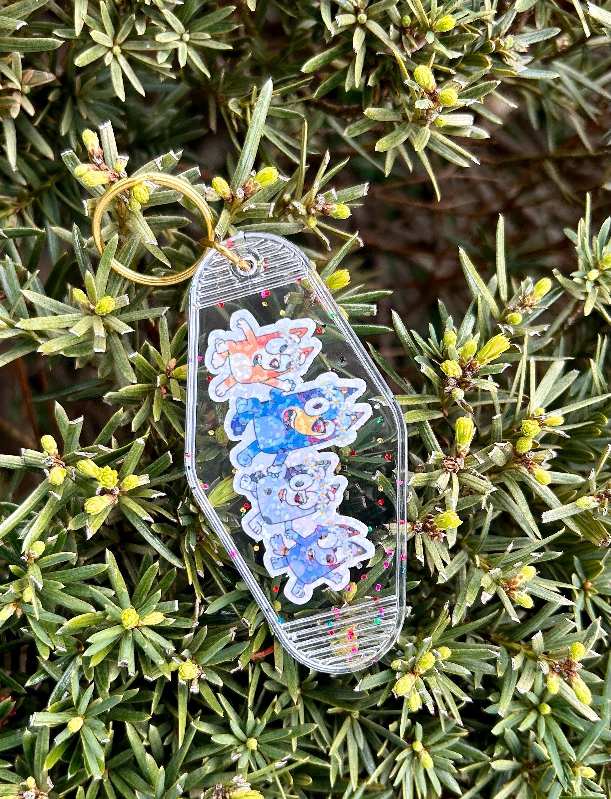 Bluey Flower Girls Motel Keychain | Motel Keychain | Cute Keychain | Bluey Keychain