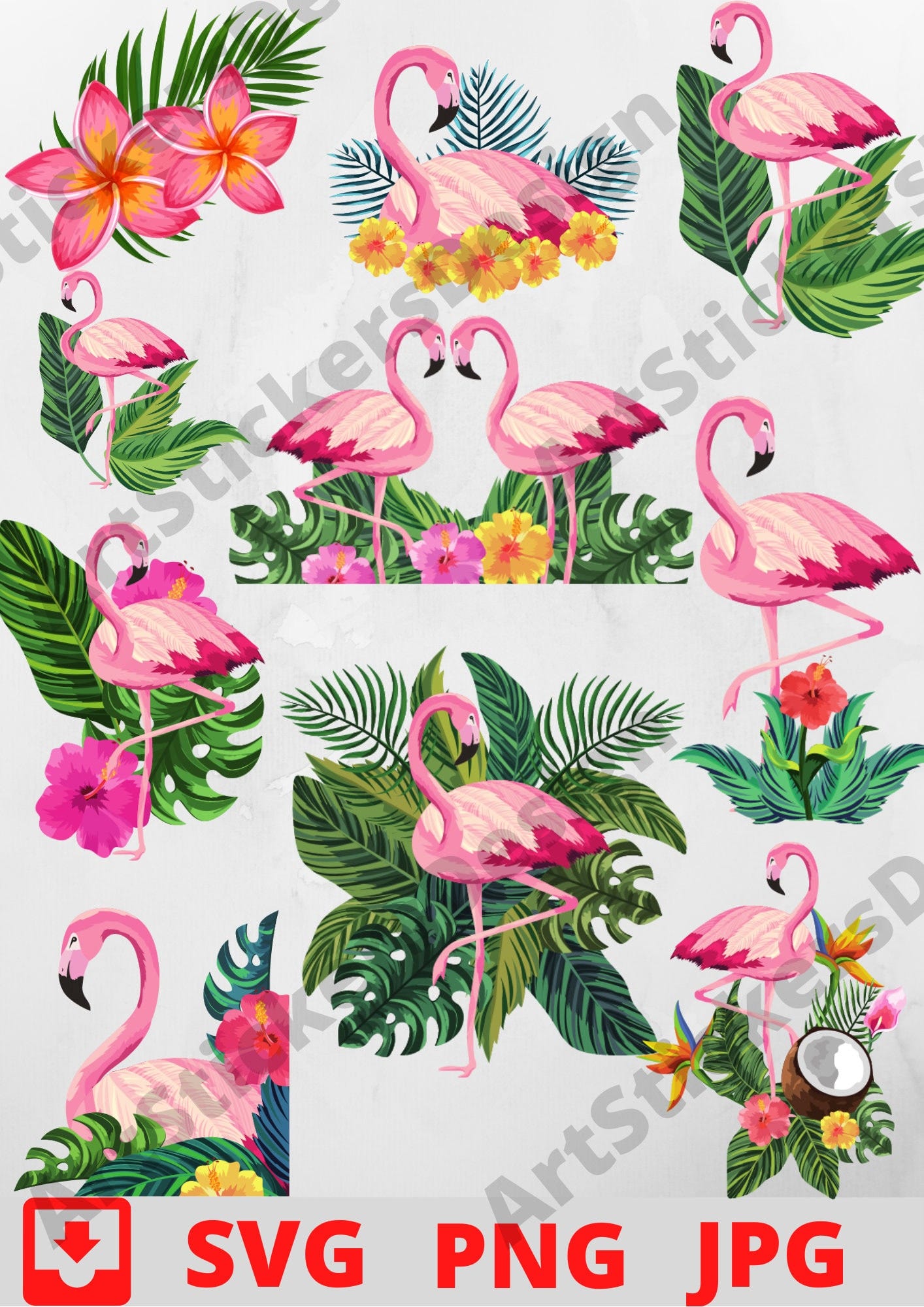 Flamingo SVG | Flamingo Clip Art | Pink Flamingo Vector | Flamingo Silhouette | Png Jpg Files | Circut Cut Files