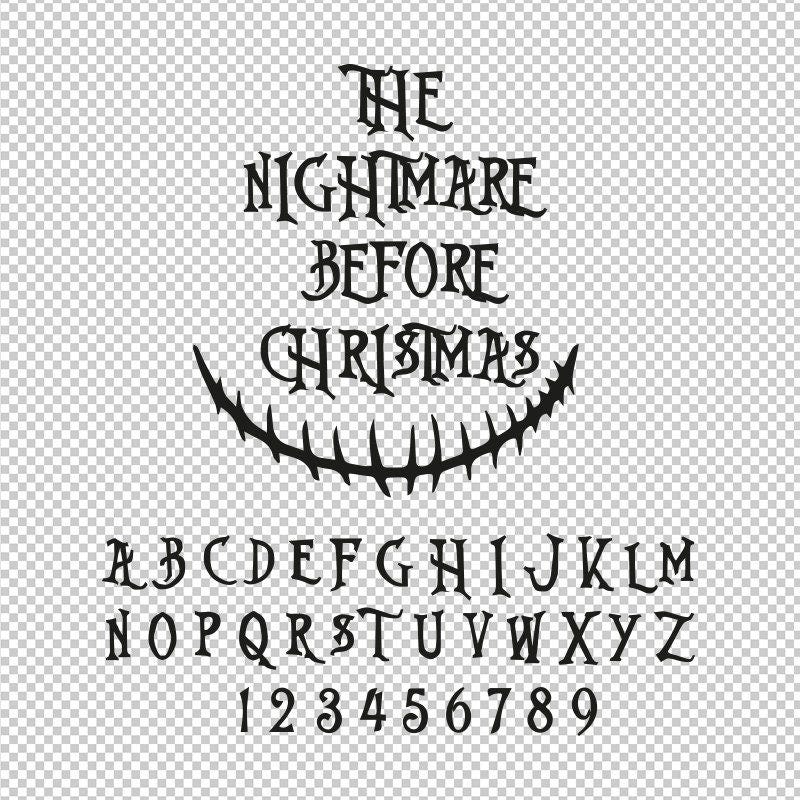 Christmas Nightmare Font SVG, PNG, EPS - File For Cricut, Silhouette, Cut Files, Vector, Digital File