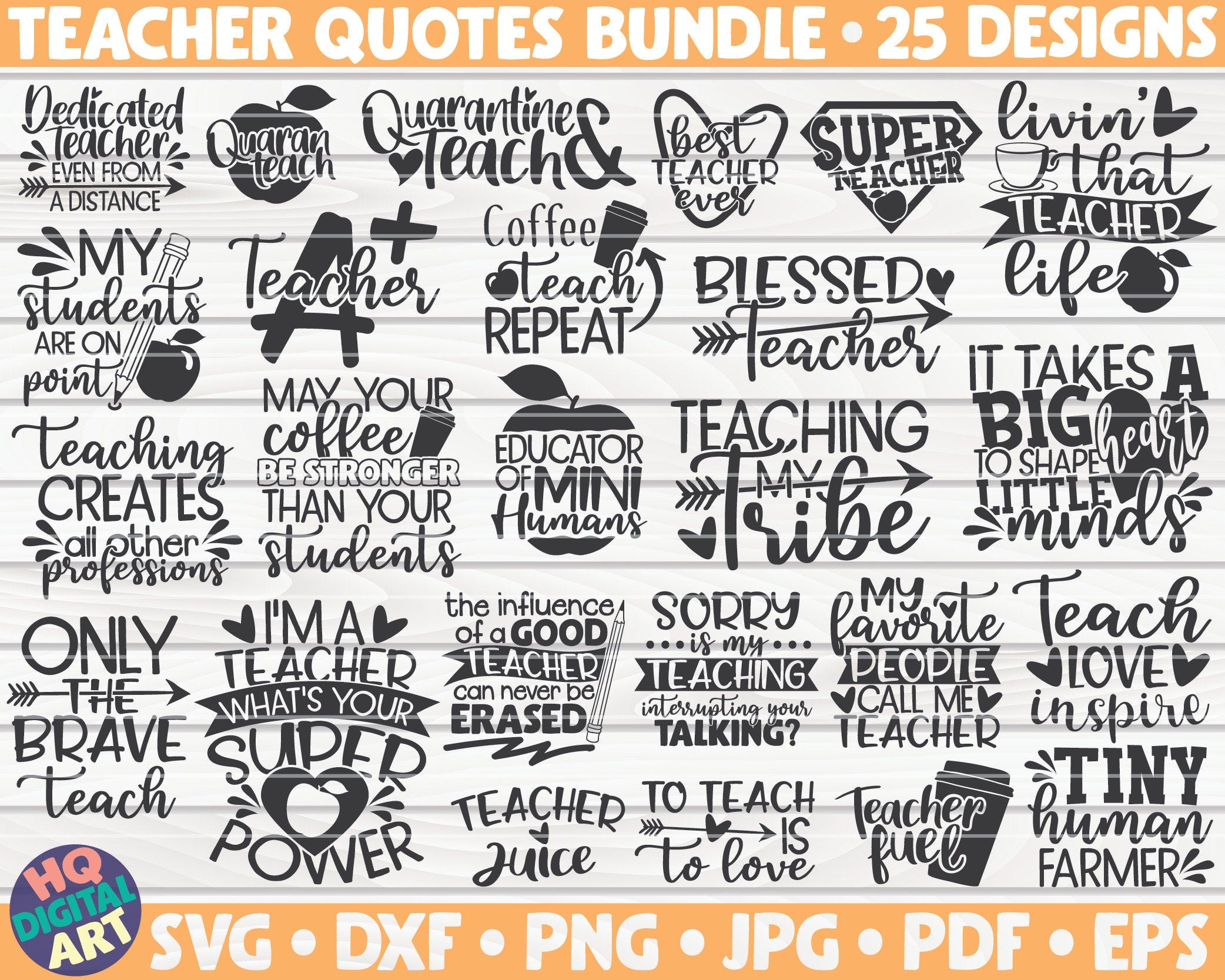 Teacher Quotes SVG Bundle / 25 designs / Free Commercial Use / Cut Files for Cricut / clipart / printable / vector / instant download