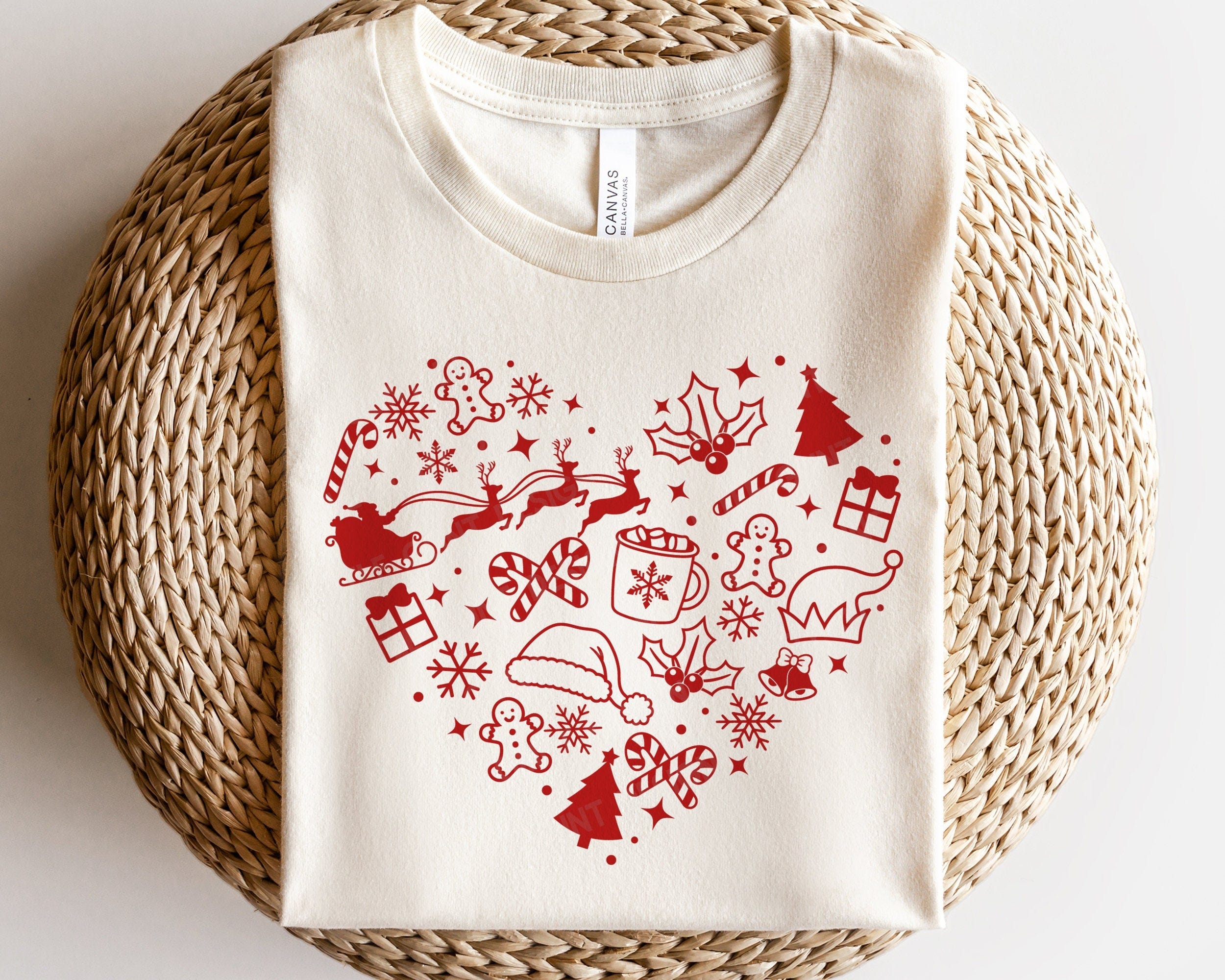 Funny Christmas Heart SVG, Christmas Svg, Christmas Tree Png, Santa hat, Elf, Kids Christmas Shirt, Svg Files For Cricut