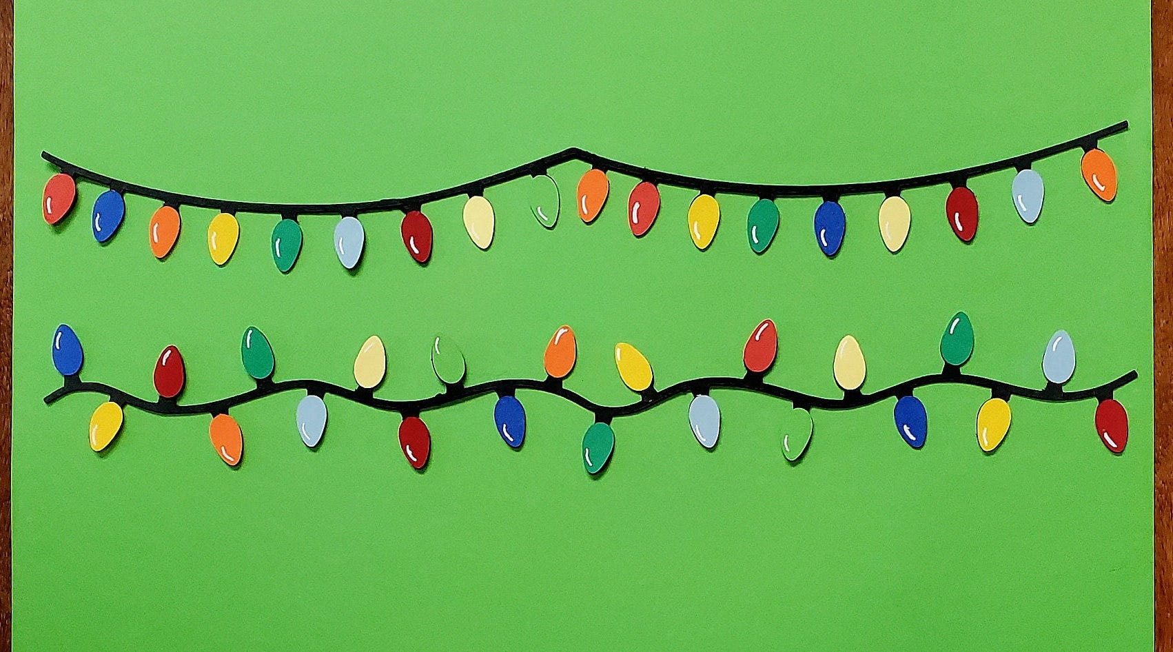 Christmas Lights for card or scrapbook layout die cut embellishment