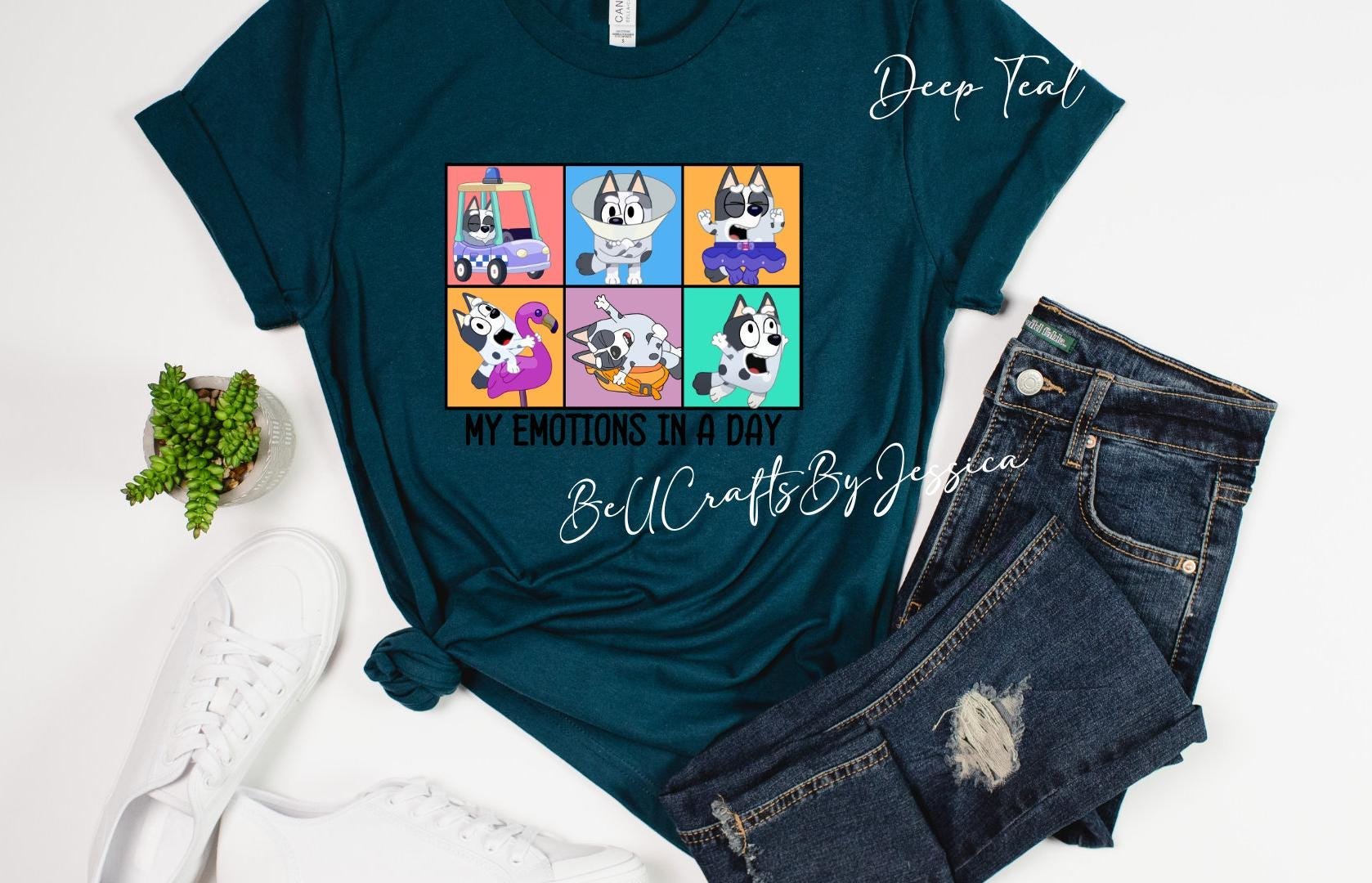 My Emotions In A Day Muffin Bluey Shirt| Muffin Emotions Shirt| Bluey Family Matching Shirt Cute Muffin Shirt| Funny Muffin Bluey Shirt
