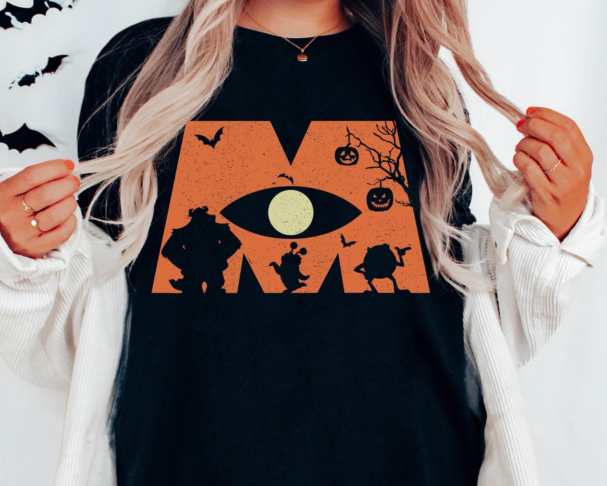 Monsters Inc Character Silhouette Halloween Comfort Colors T-shirt, Disney Halloween Party Shirt, Mike Sulley Boo, Disneyland Spooky Season