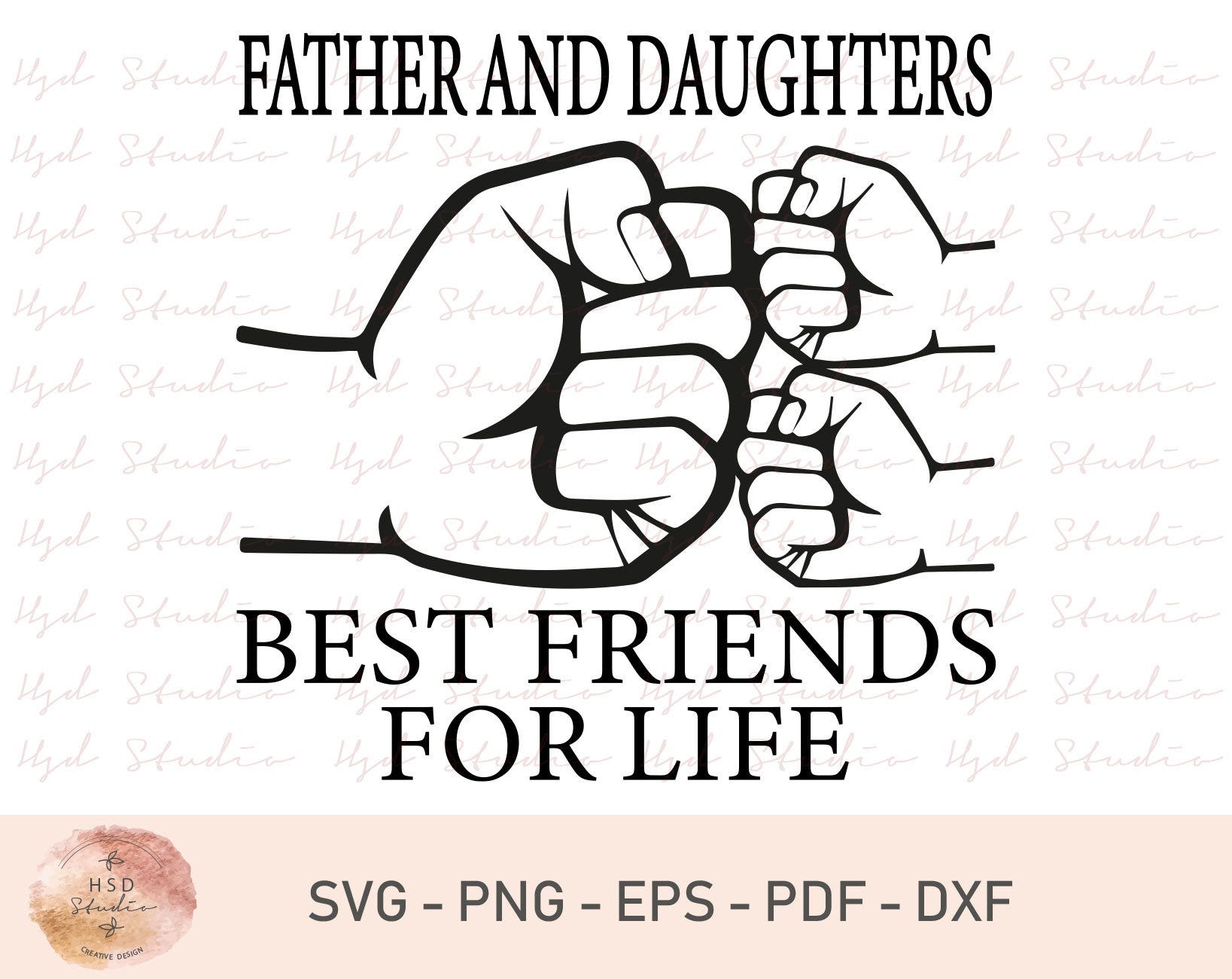 Father And Daughters Svg, Fist Bump Svg, Best Friend