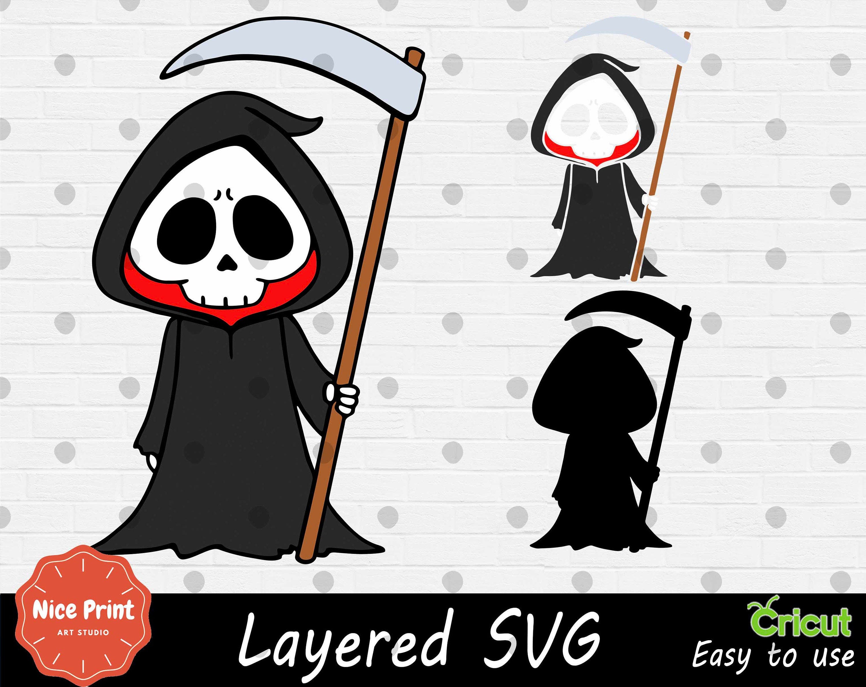 Layered SVG Grim Reaper for Cricut - Cricut SVG for Fans - Svg Cut File - Digital Print - Easy Cut - High Quality PNG Horror svg Halloween