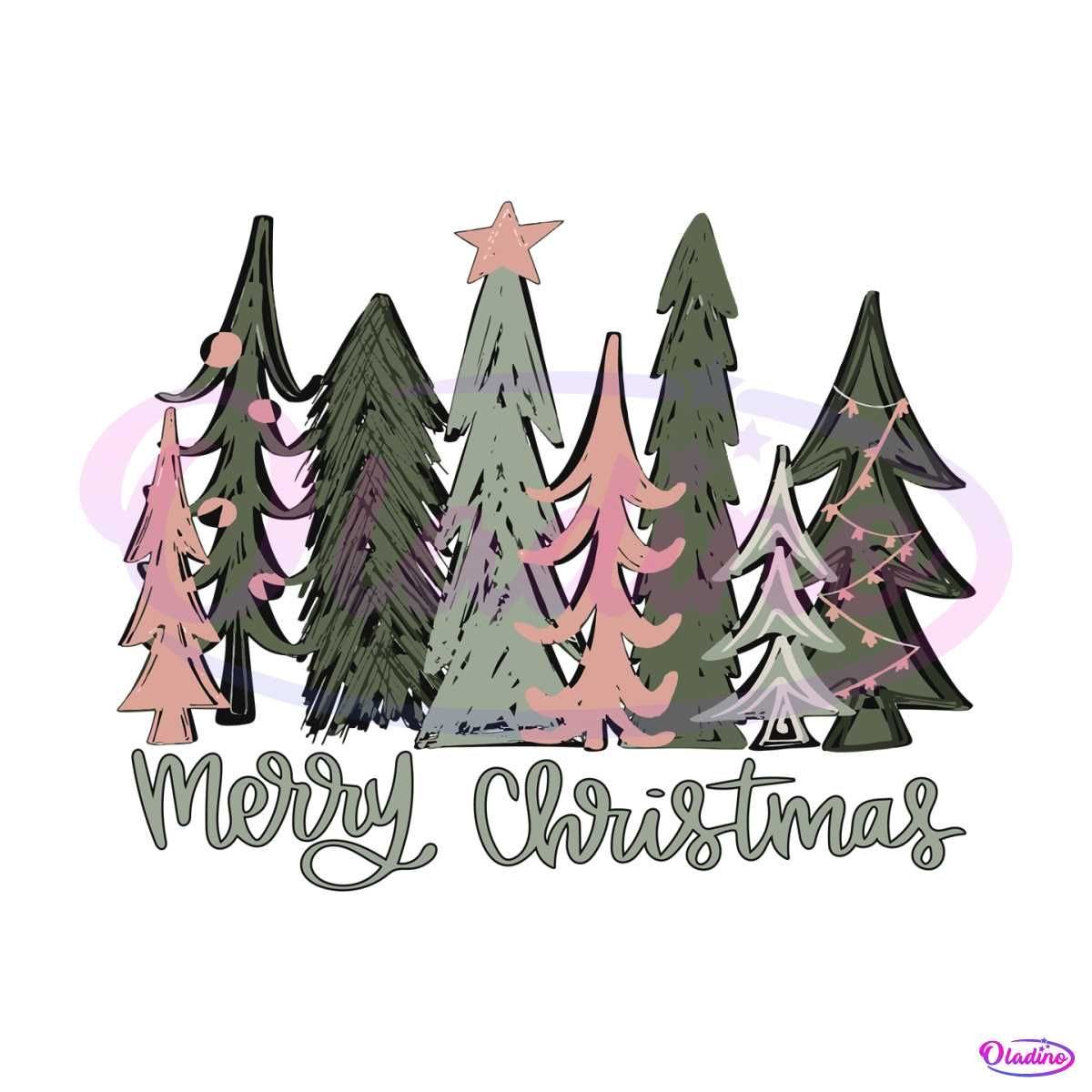 Merry Christmas Tree Winter Vibe SVG Graphic Design File