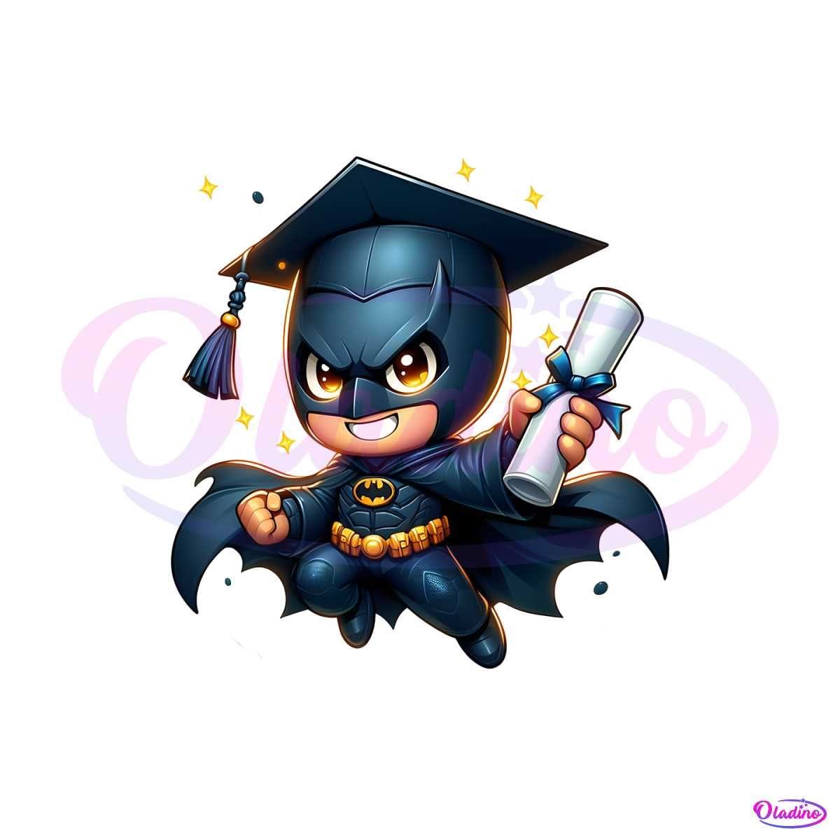 Superhero Batman Cartoon Graduation PNG