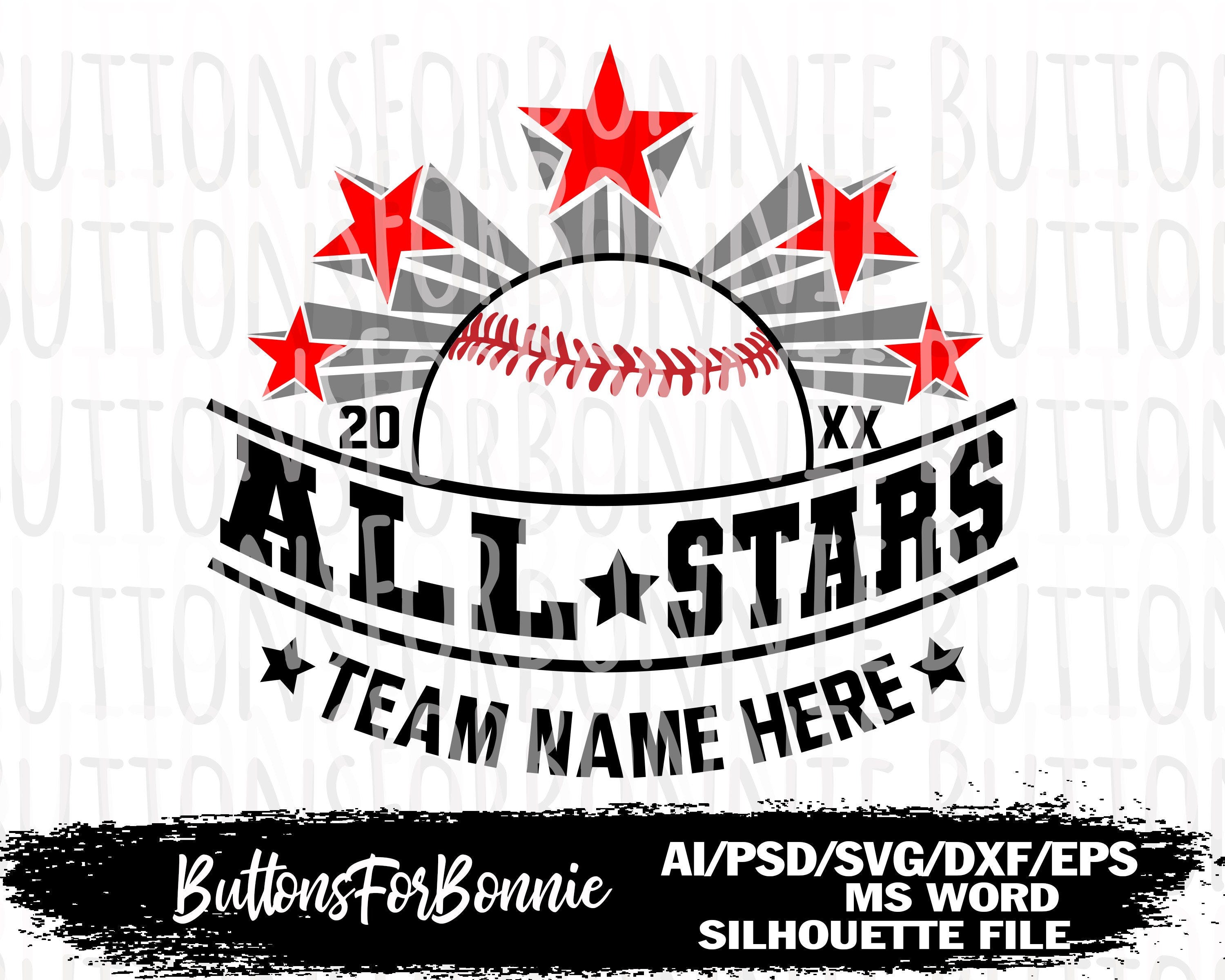 Baseball Svg, all stars svg, all stars baseball, vector, template, all stars team, cutting file, stitching, shirt design, cricut, silhouette