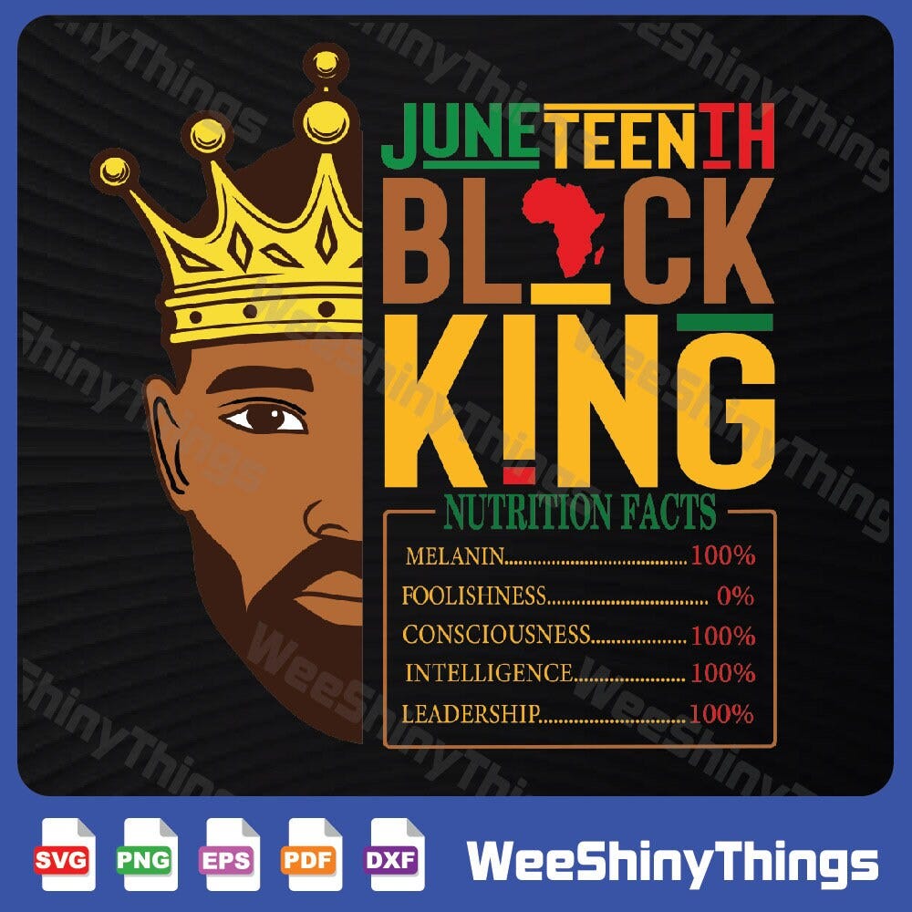 Juneteenth Black King Nutritional Facts Pride African Svg, Black History Svg, Africa Svg, Black Power Svg, African Svg
