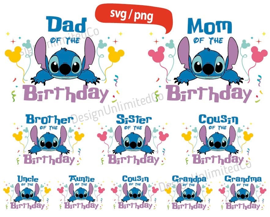 Mom of the Birthday Boy svg, Dad Birthday Boy svg, Stitch svg, Birthday Boy Party svg, Stitch Birthday svg, Birthday Boy Family shirt svg