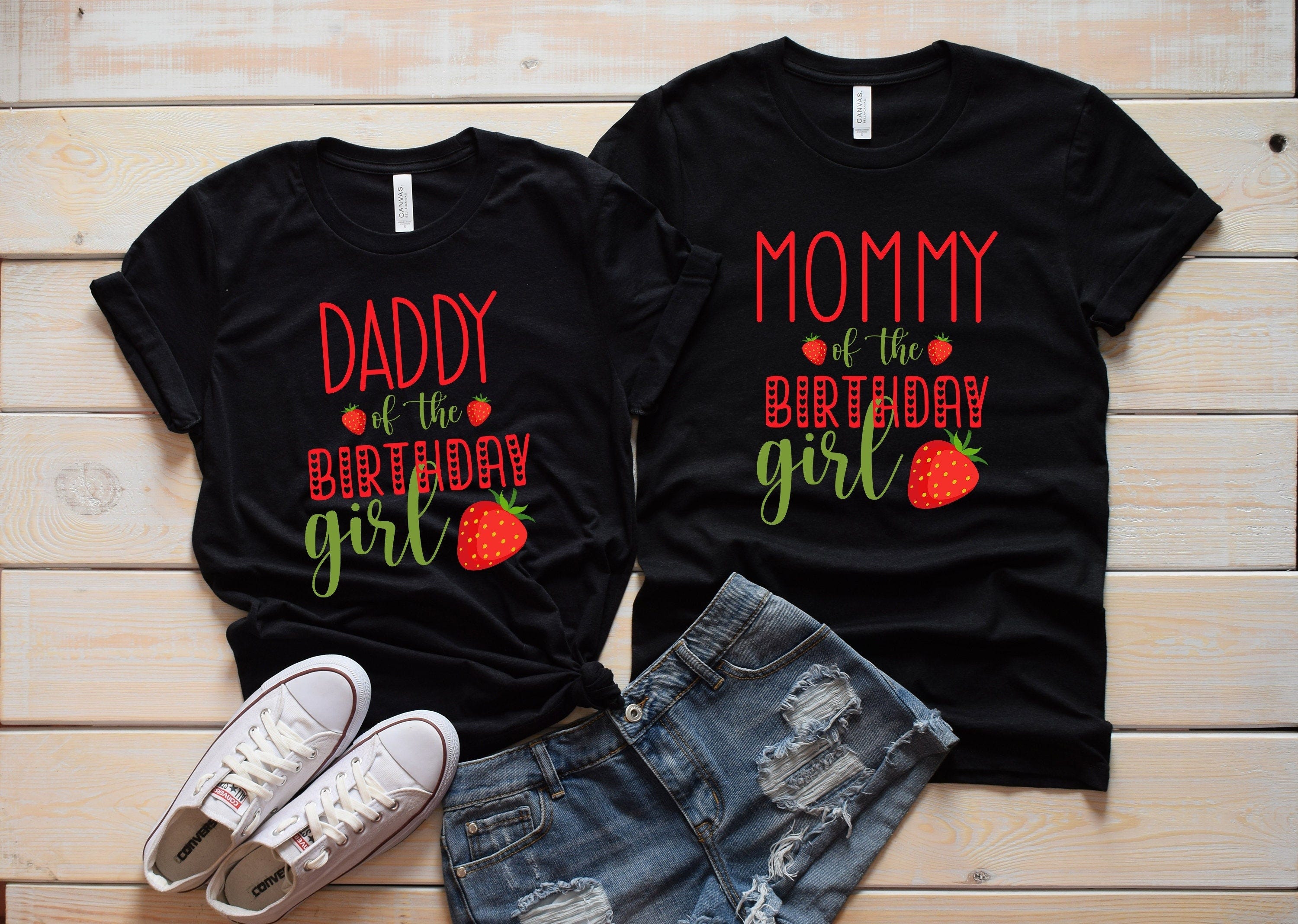 Birthday Matching Strawberry Shirt, Baby 1st Birthday,1st birthday shirts,Parents Mom Dad Birthday Party, Fruit of the Birthday Tshirts