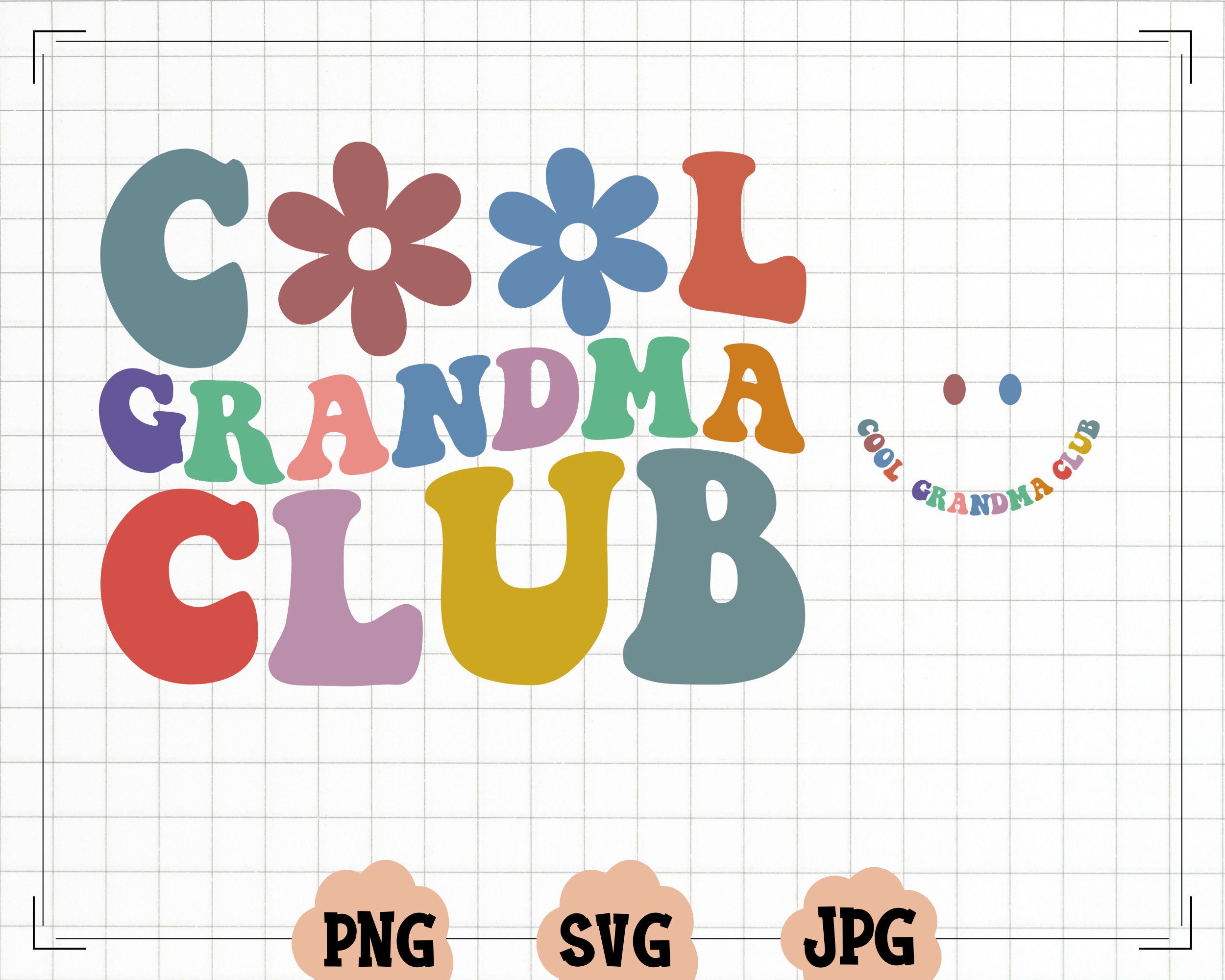 Cool Grandma Club SVG, Cool Grandma Club PNG, Grandma Svg, Aunt To Be Svg, Grandma Shirt Svg, Wavy Svg, Cricut Svg, Png Silhouette Cricut,