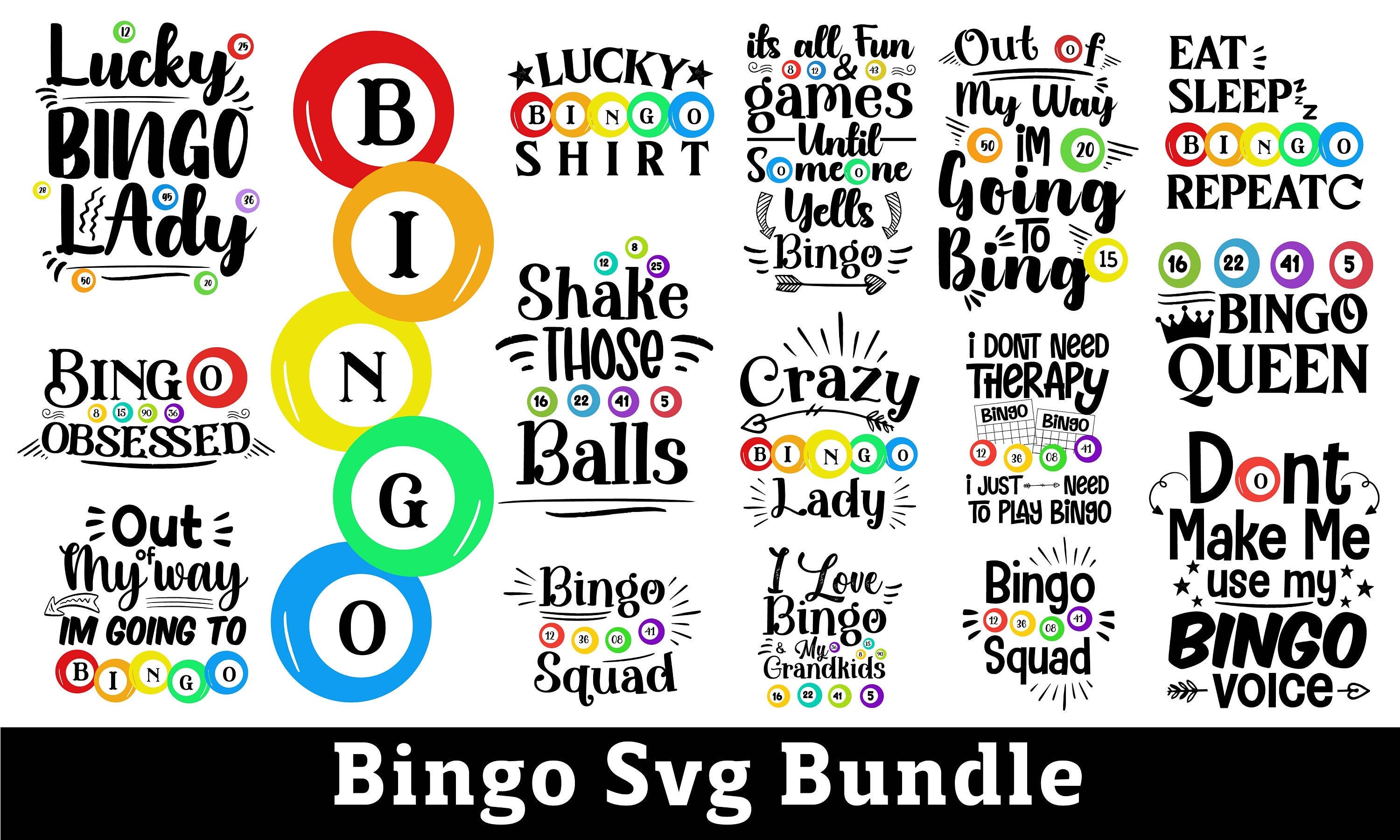Birthday Bingo Svg, Bingo Svg For Shirt, Bingo Svg Png, Bingo Png And Svg, Bingo Games Svg, Bingo Balls Svg, Bingo Svg Bundle